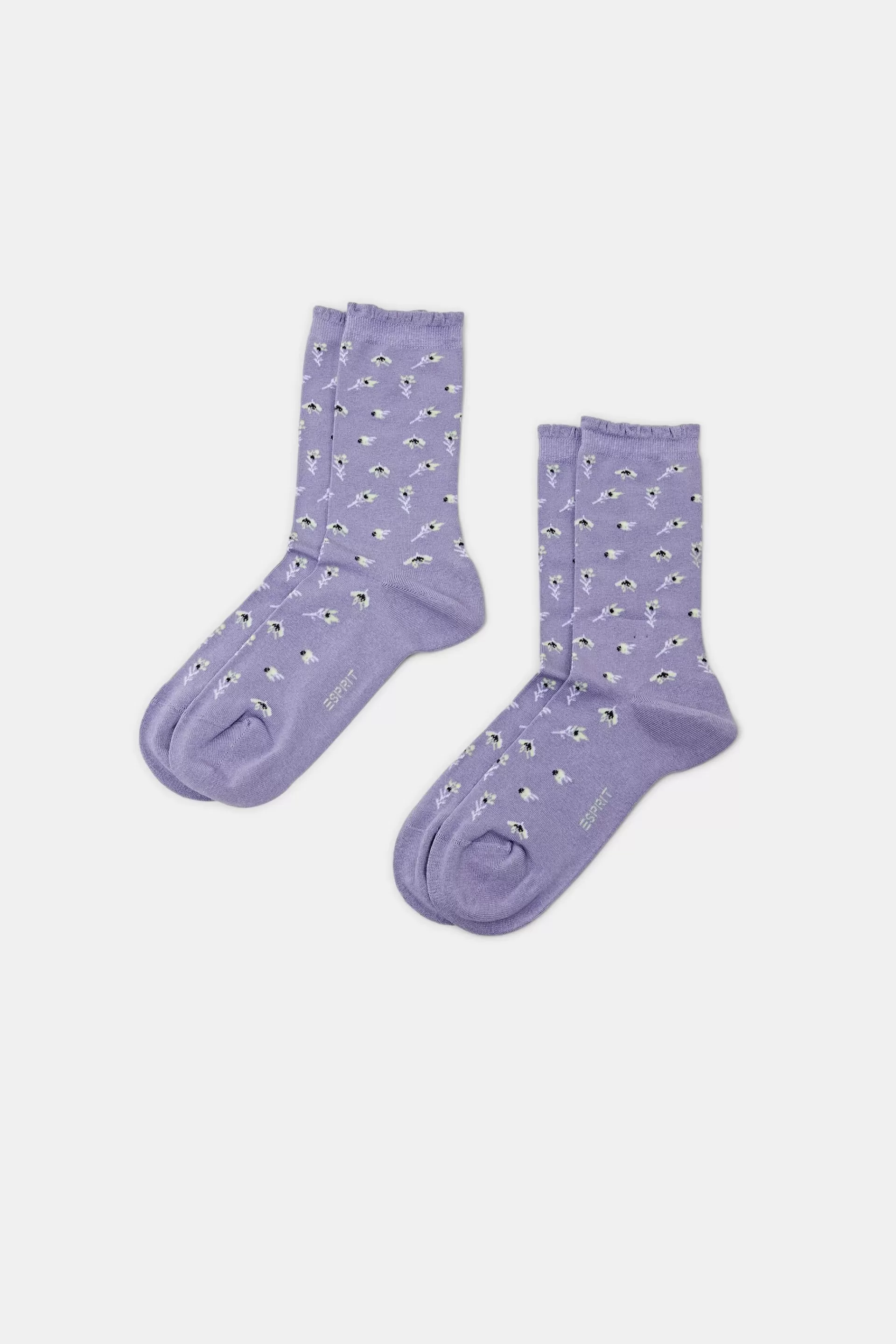 2er-Set Stricksocken mit floralem Muster-ESPRIT New