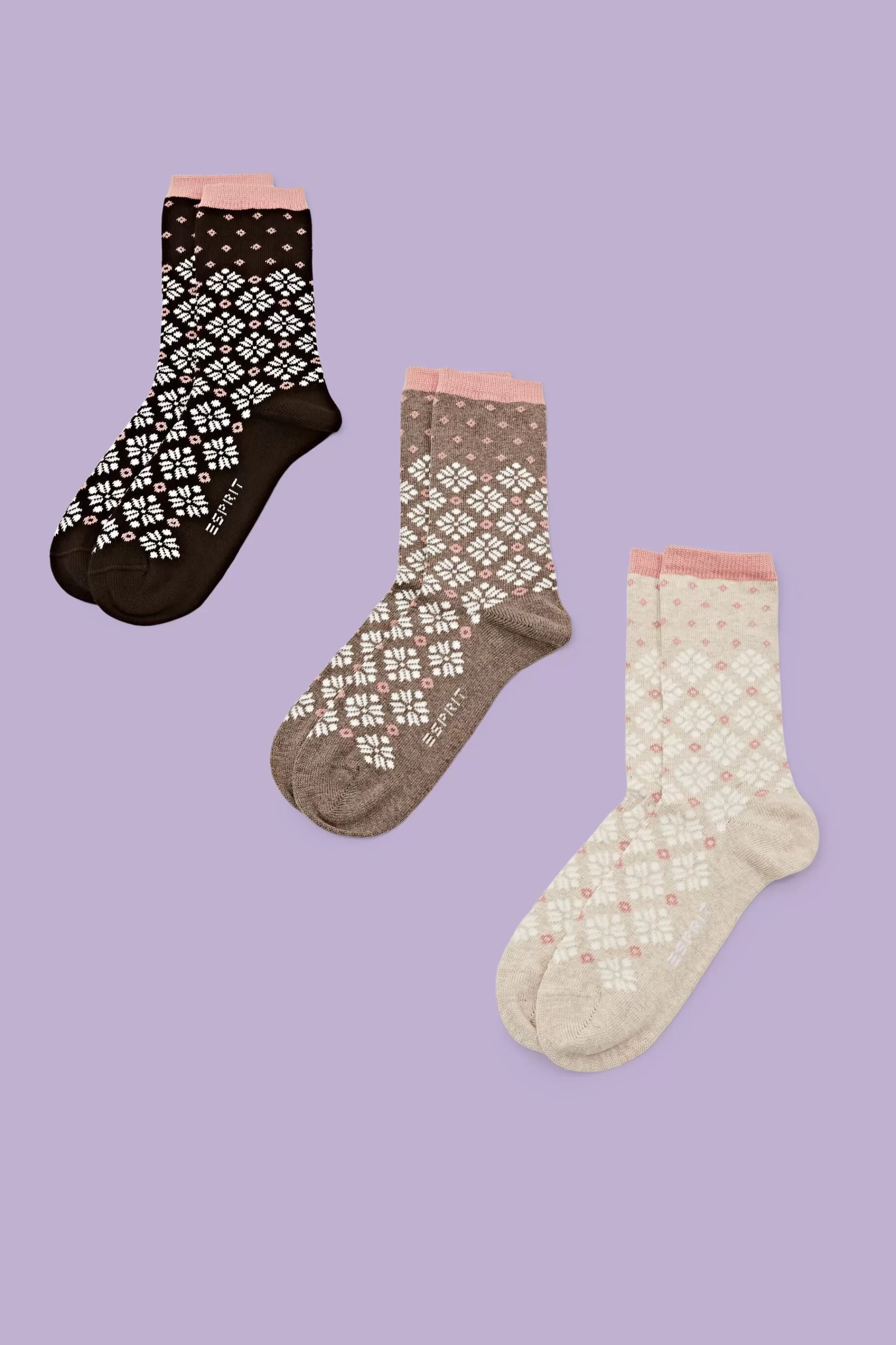 3er-Pack grobe Norweger-Stricksocken-ESPRIT Cheap
