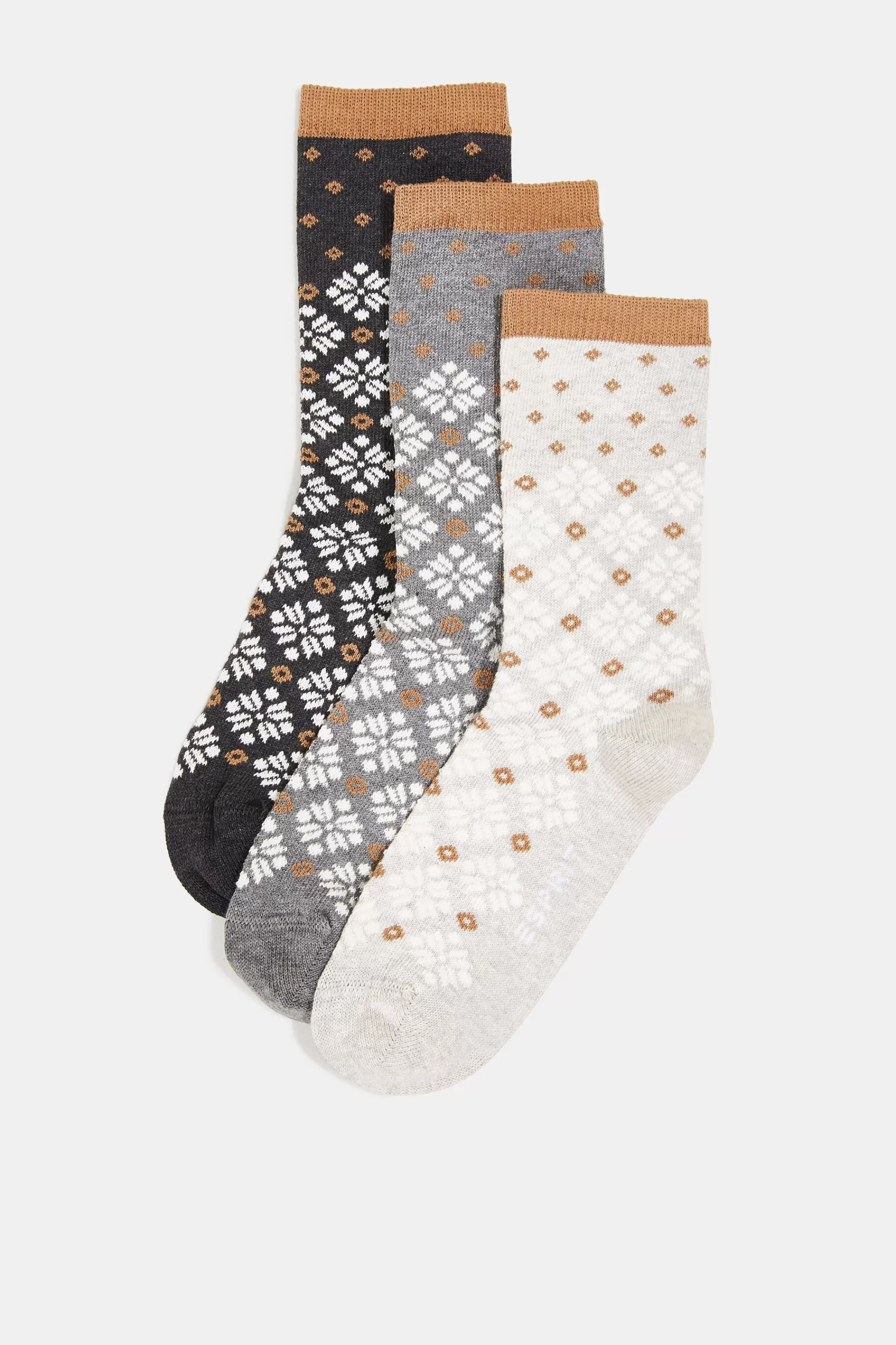 3er-Pack grobe Norweger-Stricksocken-ESPRIT Shop