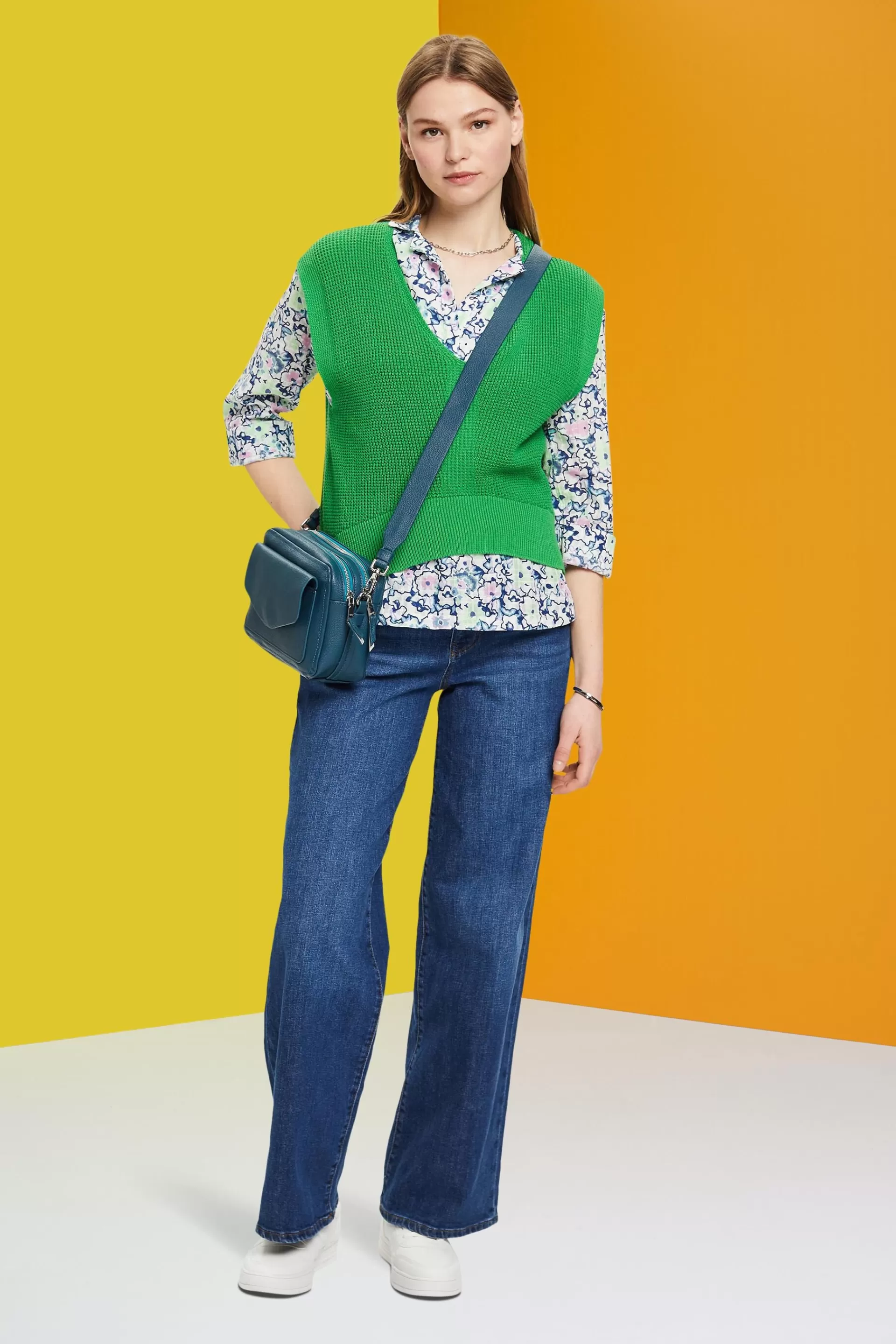 Baumwollbluse mit Blumen-Print-ESPRIT Cheap