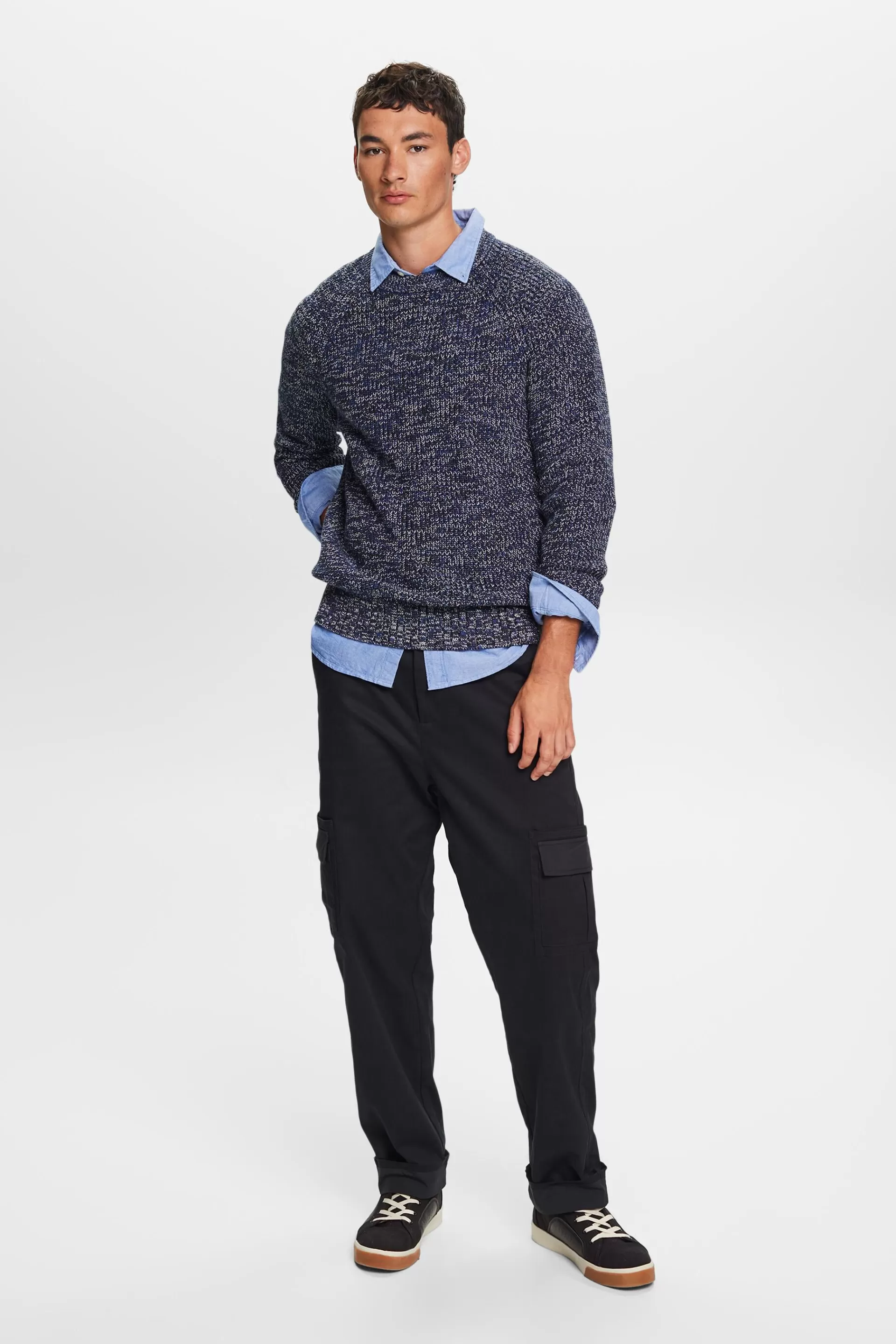 Baumwollpullover aus Rippstrick-ESPRIT Store