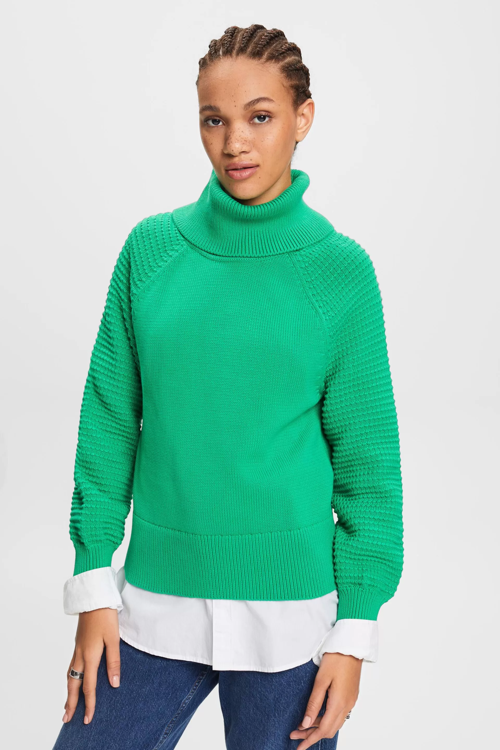 Baumwollpullover mit Rollkragen-ESPRIT Shop