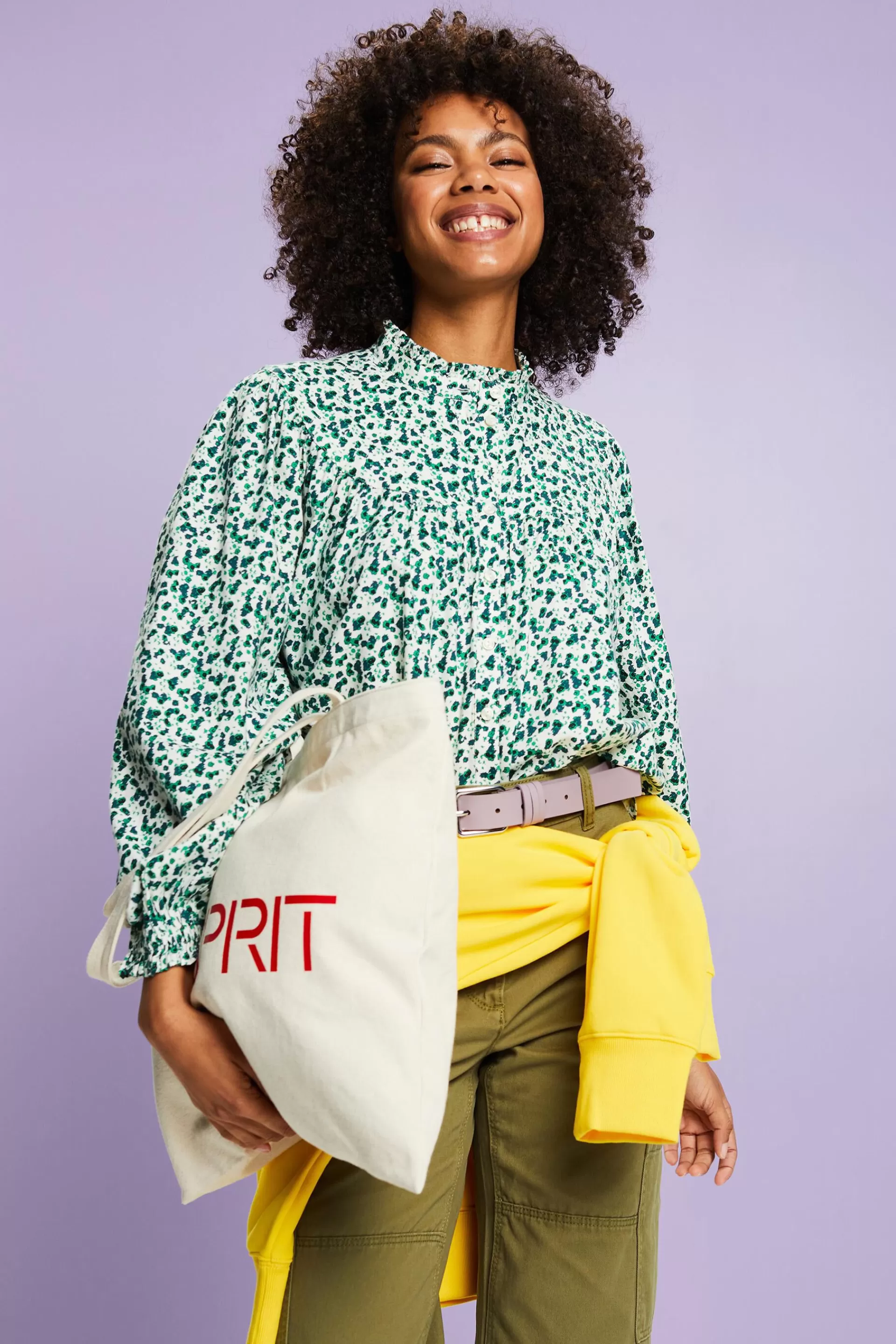 Bedruckte Rüschenbluse-ESPRIT Fashion