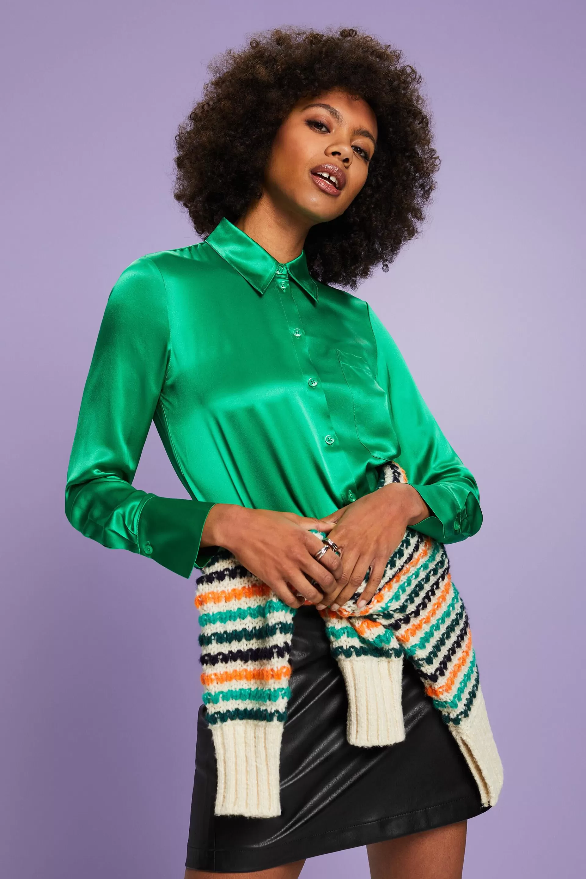 Bluse aus Seidensatin-ESPRIT Shop