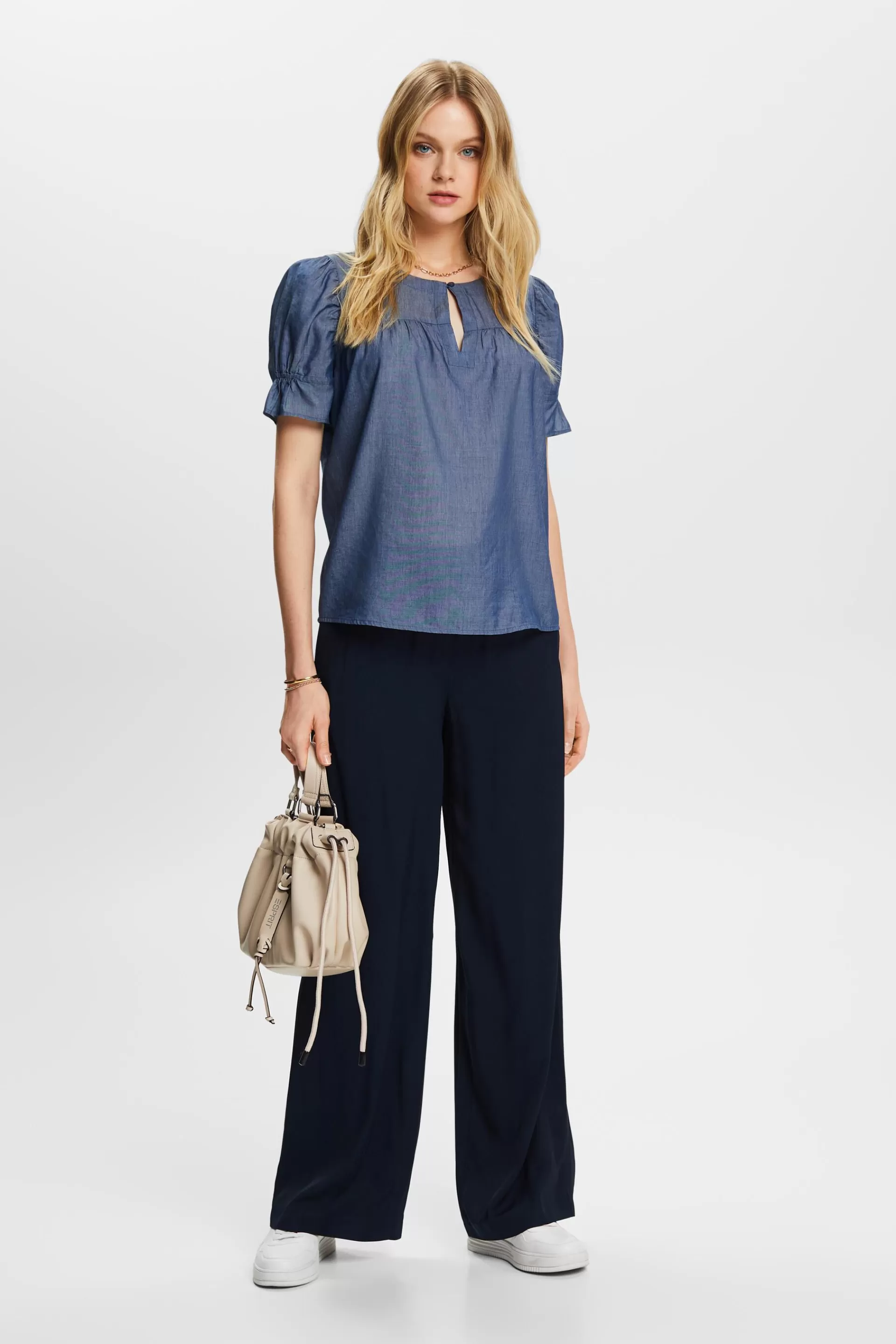 Bluse in Denim-Optik-ESPRIT Flash Sale