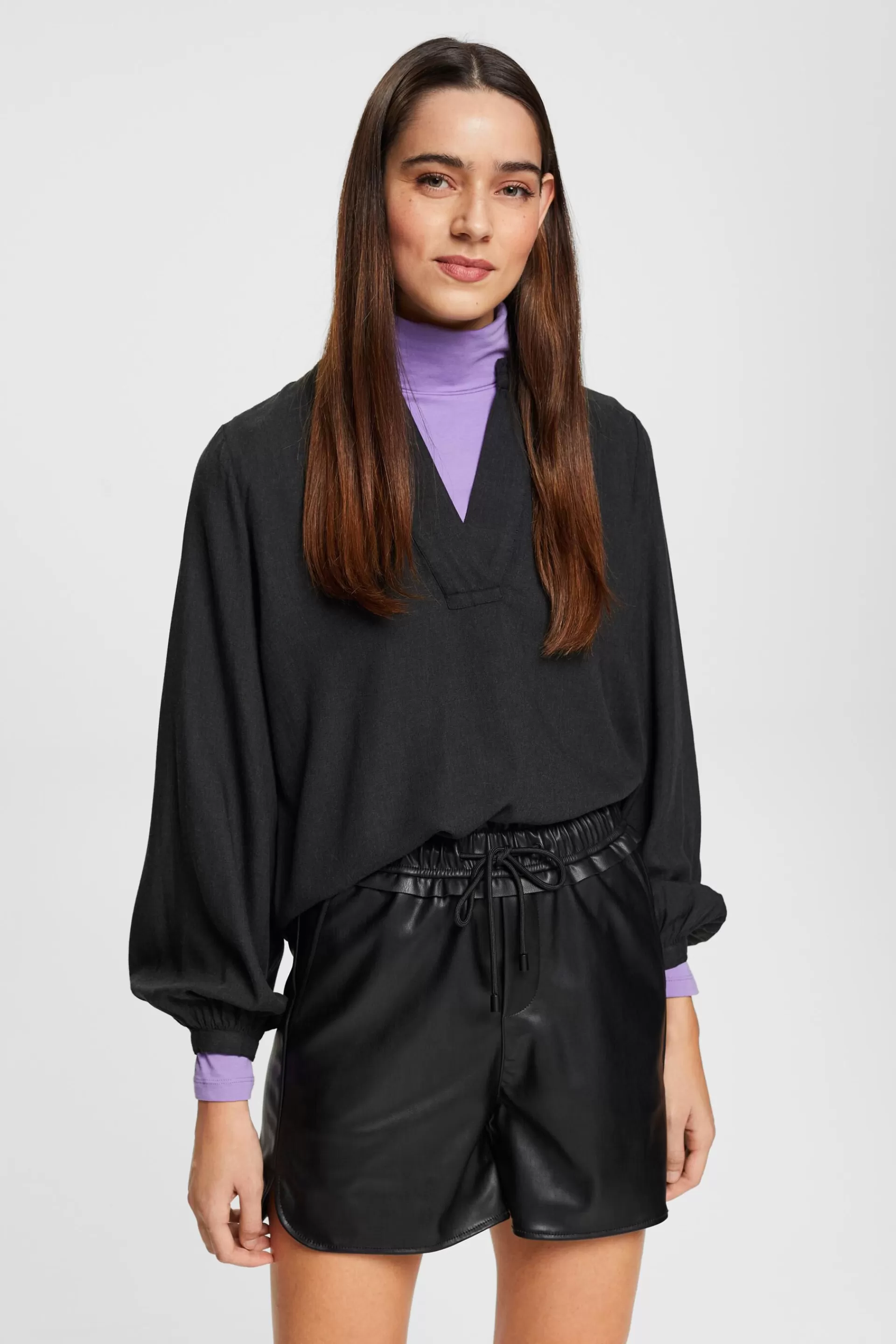 Bluse mit Ausschnitt in Wickel-Optik-ESPRIT Flash Sale
