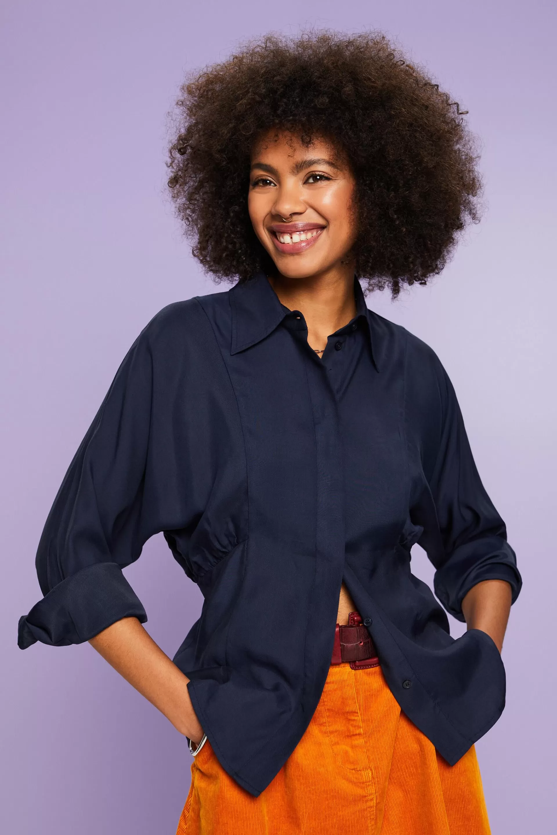 Bluse mit Fledermausärmeln, LENZING™ ECOVERO™-ESPRIT Store