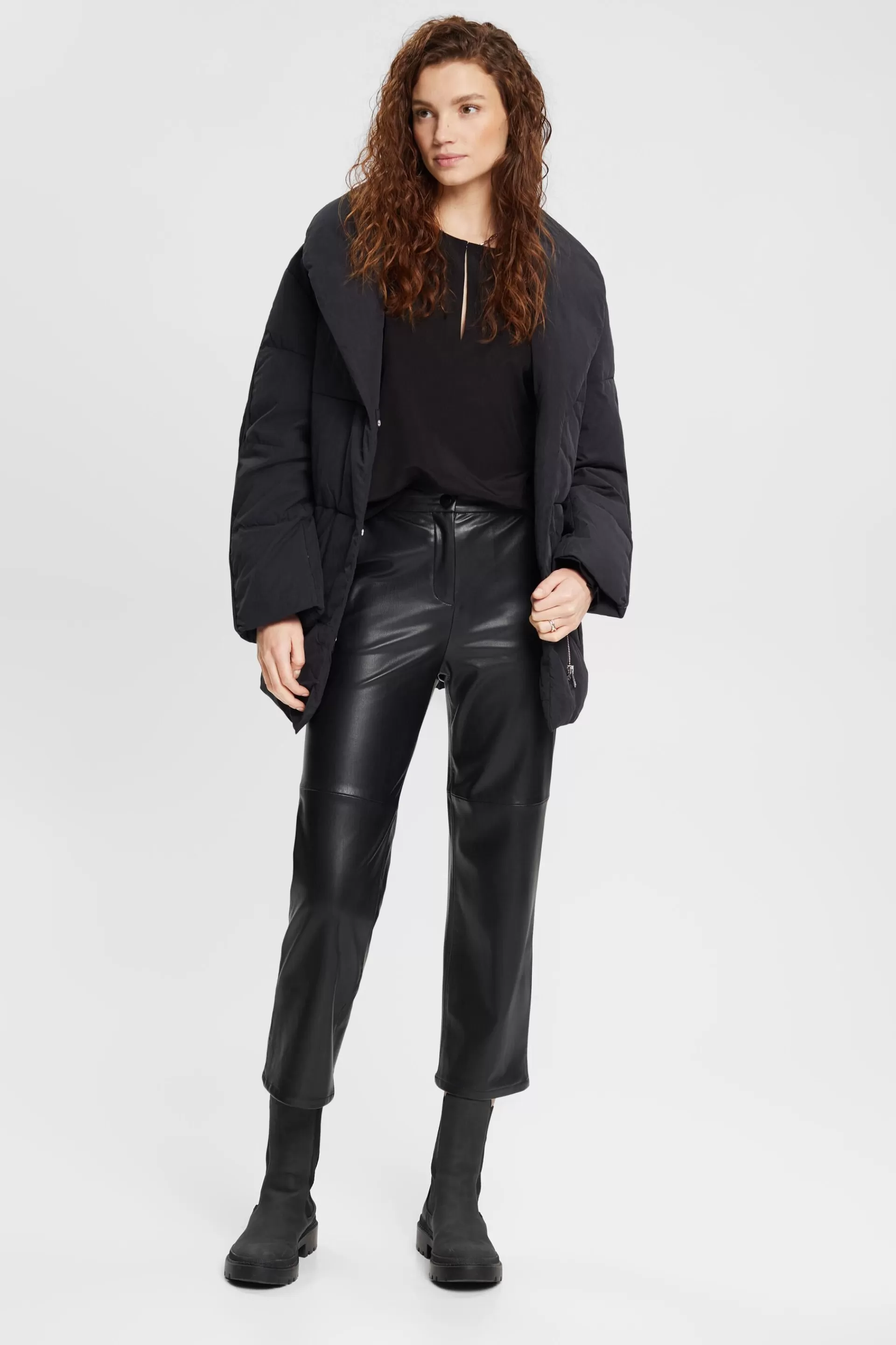 Bluse mit geschlitztem Ausschnitt, LENZING™ ECOVERO™-ESPRIT Cheap
