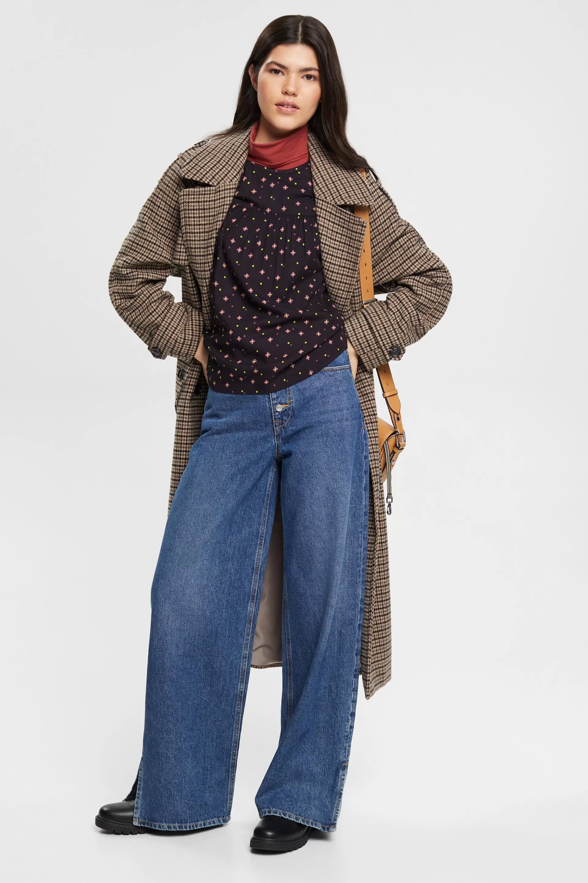 Bluse mit Muster, LENZING™ ECOVERO™-ESPRIT Best