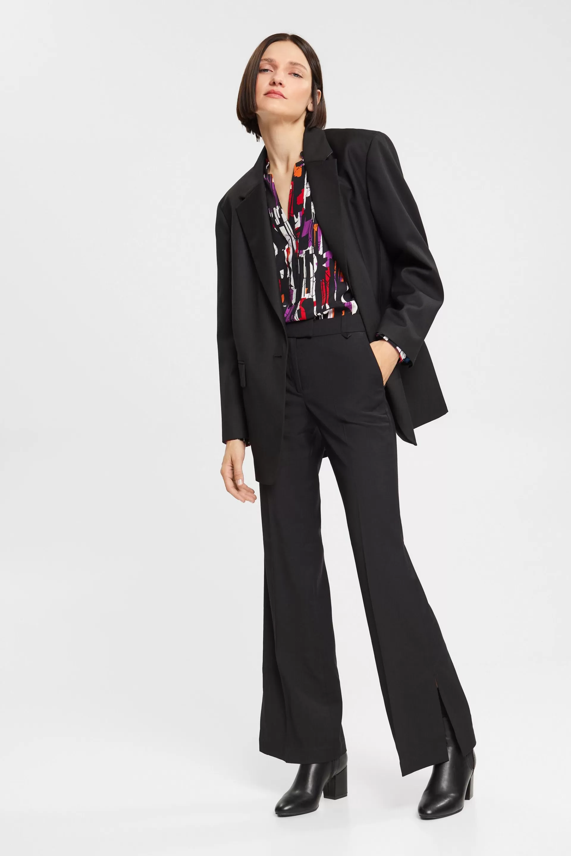 Bluse mit Muster, LENZING™ ECOVERO™-ESPRIT Discount