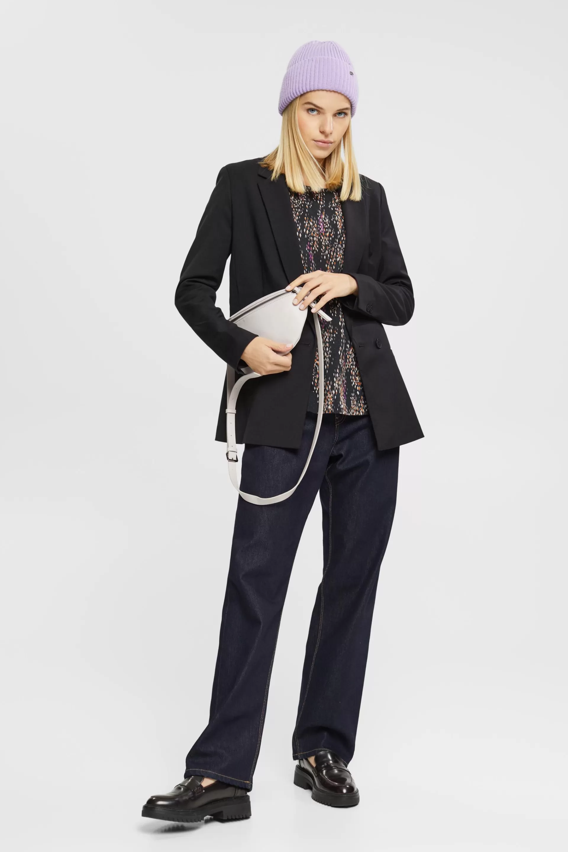 Bluse mit Muster und Cut-out am Ärmel-ESPRIT New