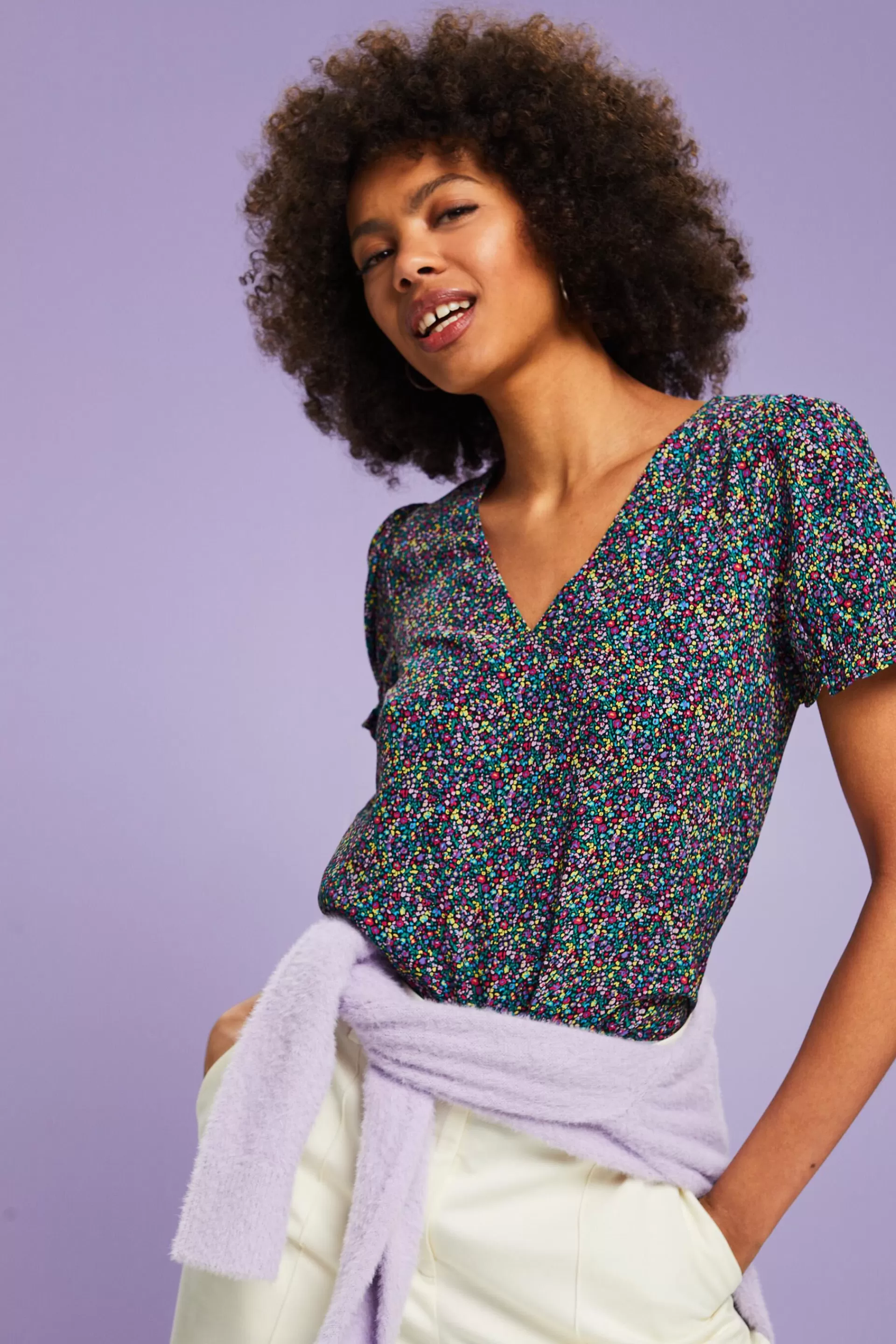 Bluse mit Print, LENZING™ ECOVERO™-ESPRIT Hot