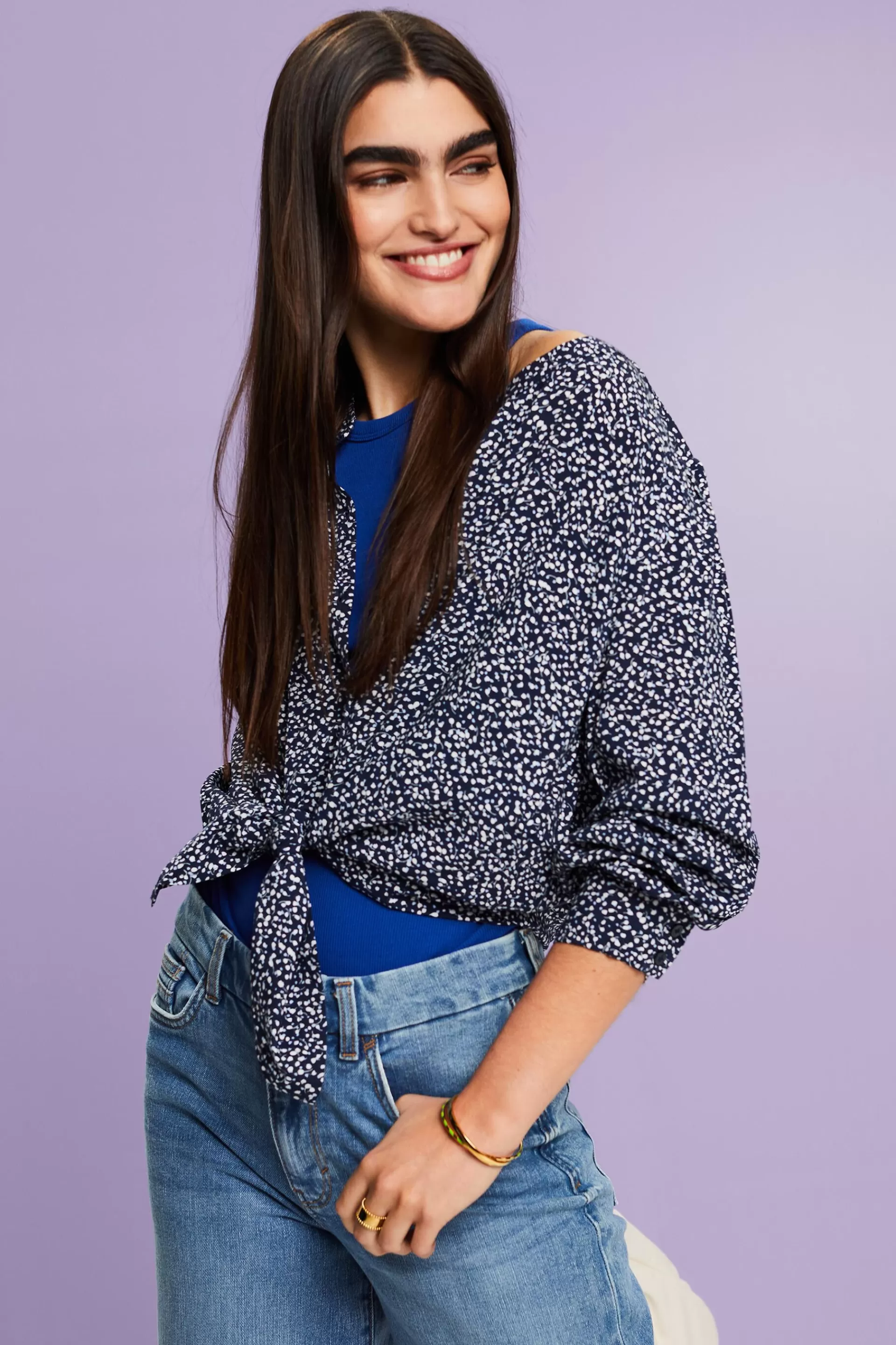 Bluse mit rundem Ausschnitt-ESPRIT Online