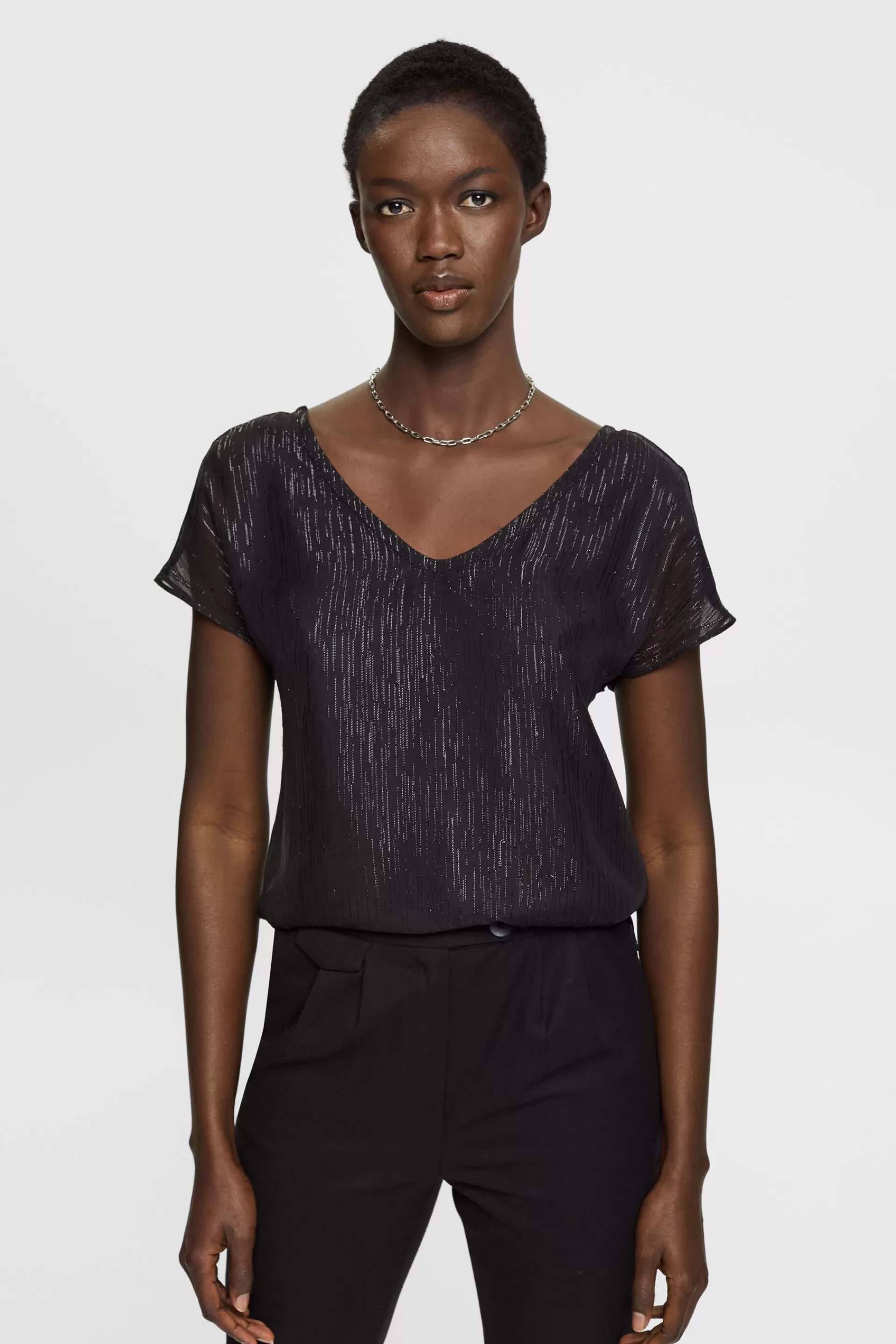 Bluse mit V-Ausschnitt-ESPRIT Shop