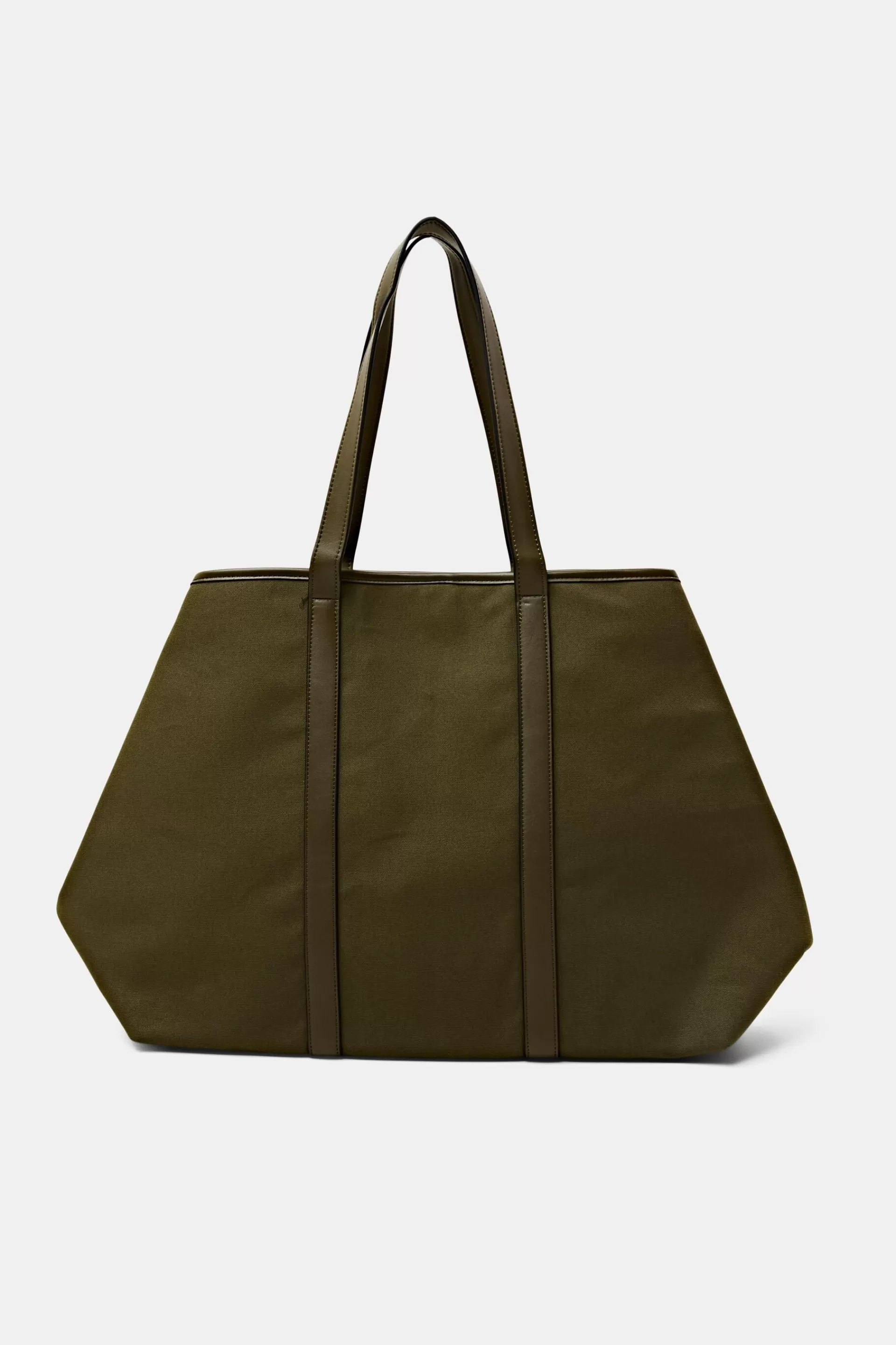 Canvas Tote mit Details in Lederoptik-ESPRIT Best Sale