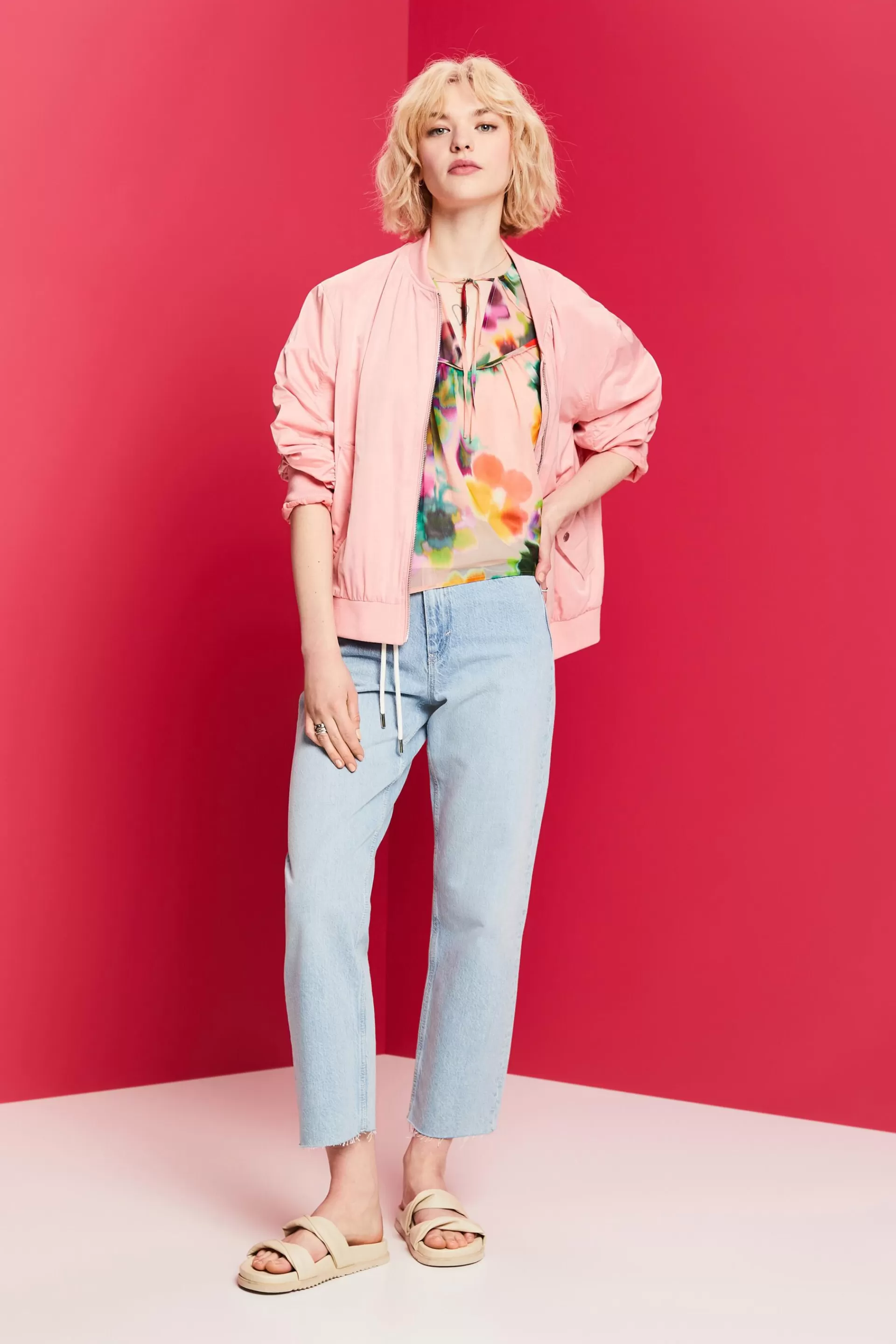 Chiffonbluse mit Blumenprint-ESPRIT Clearance