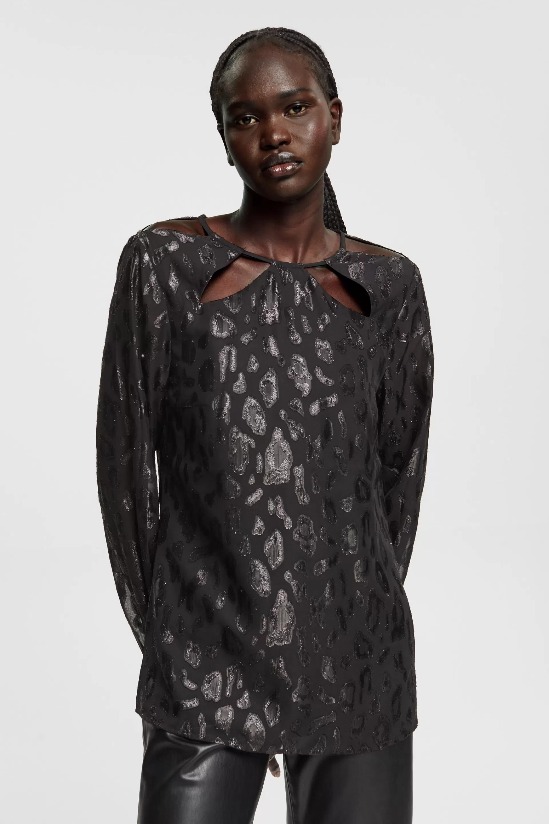 Chiffonbluse mit Muster-ESPRIT Fashion