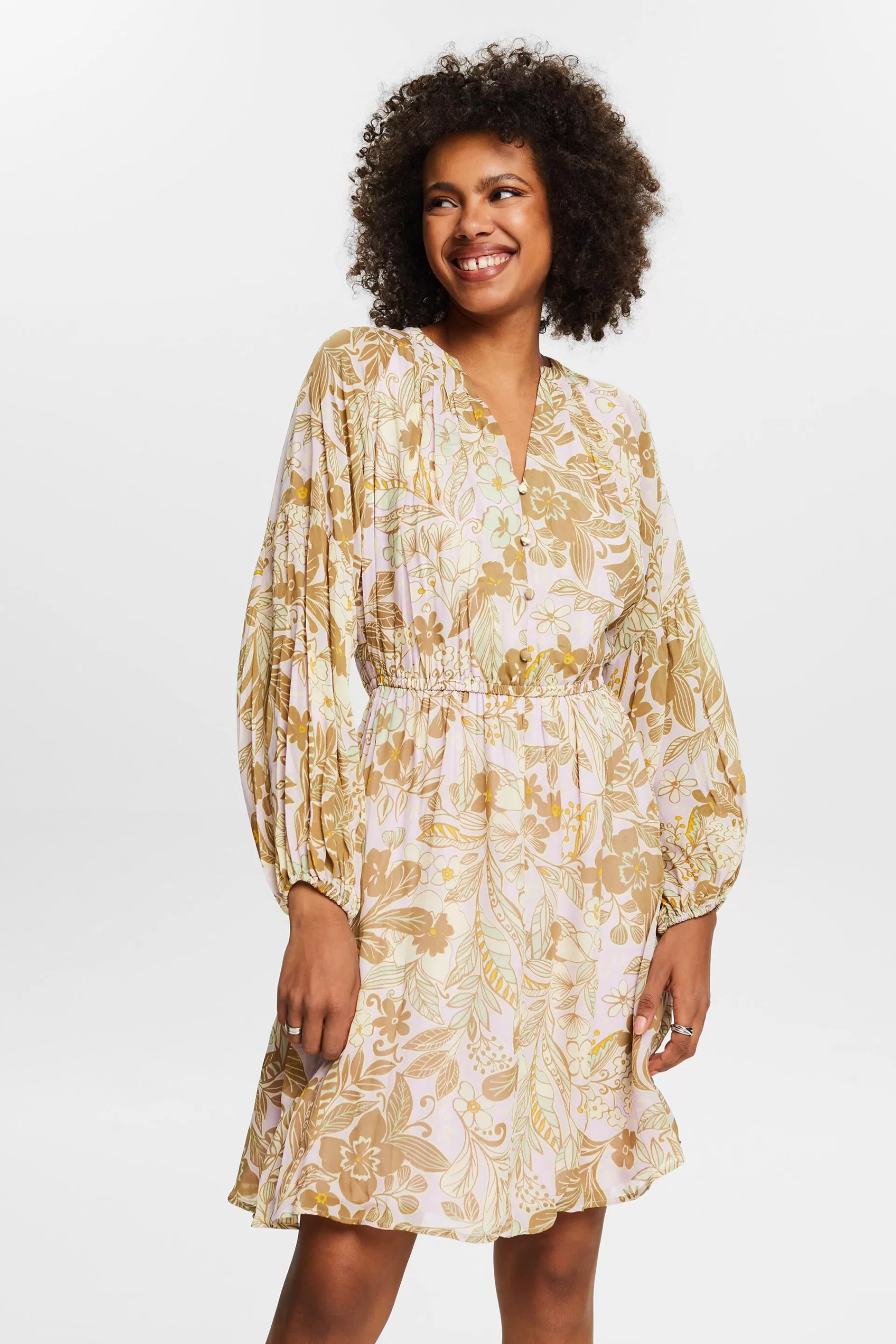 Chiffonkleid mit floralem Print-ESPRIT Cheap