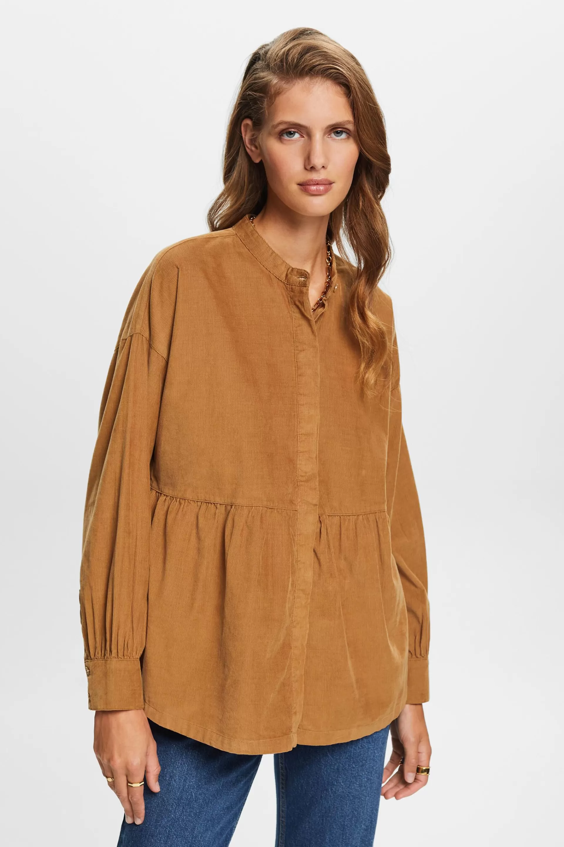 Cordbluse mit Schößchen-ESPRIT Hot