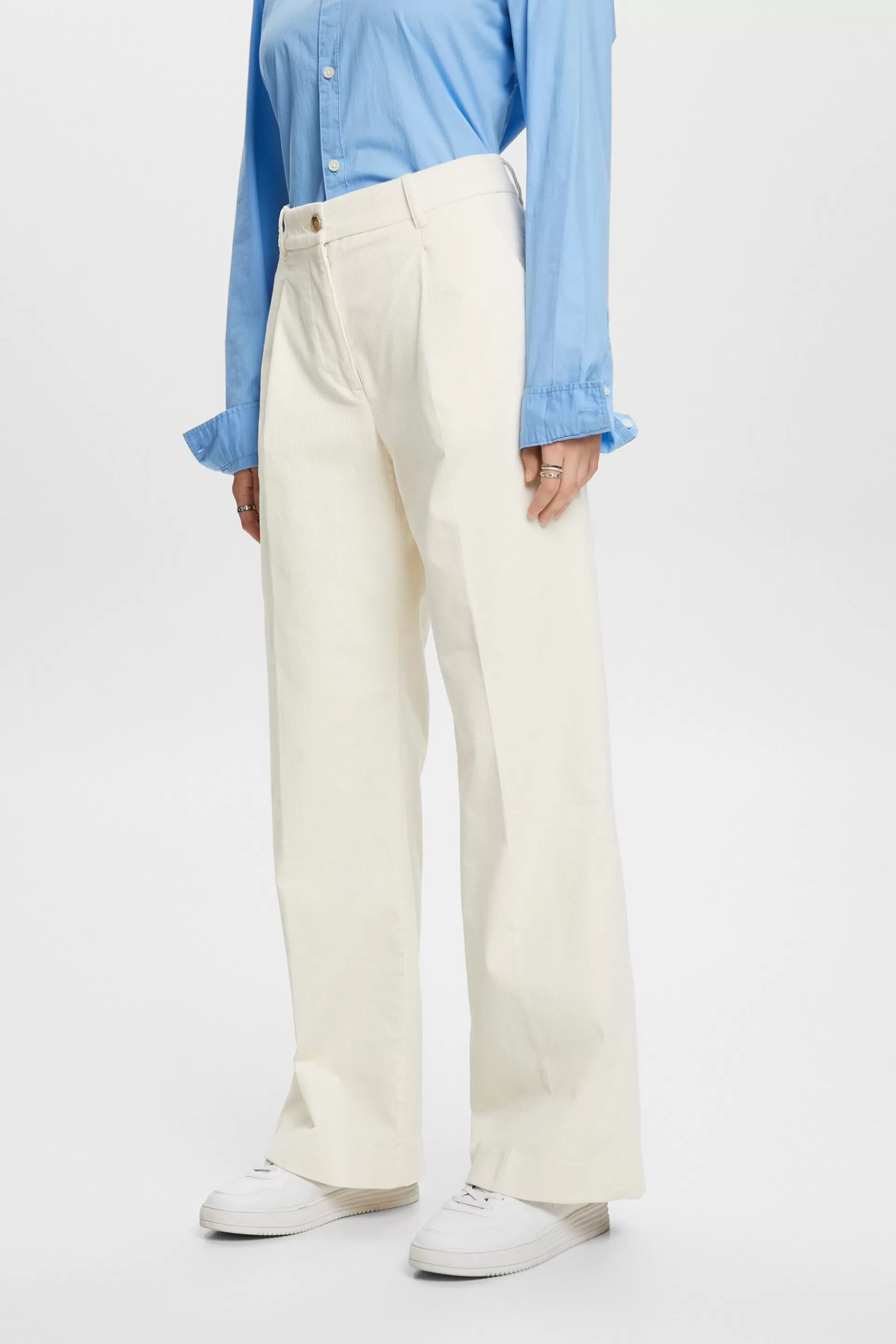 Cordhose mit weiter Passform und mittlerer Bundhöhe-ESPRIT Best
