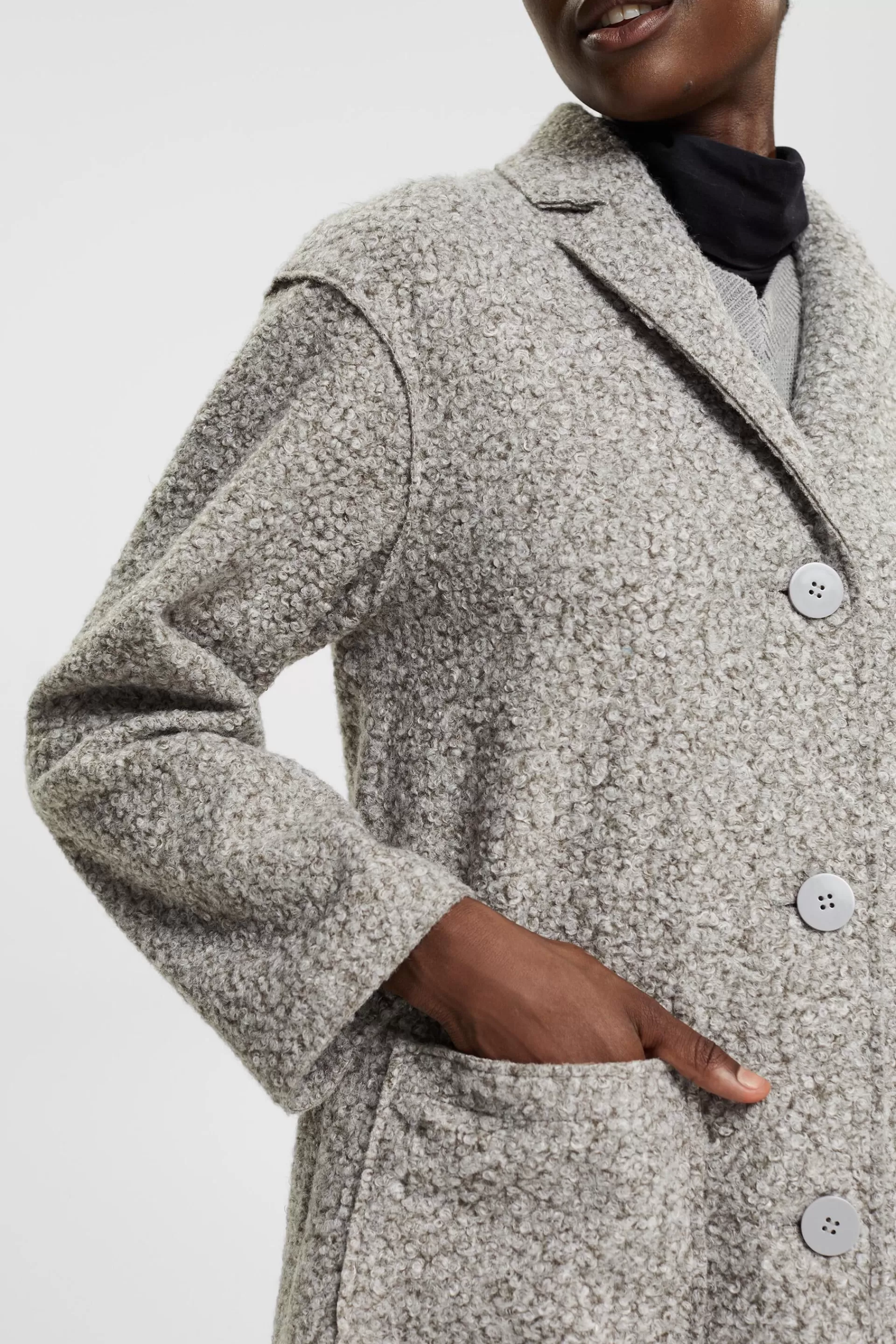 Curly Bouclé-Mantel-ESPRIT Cheap