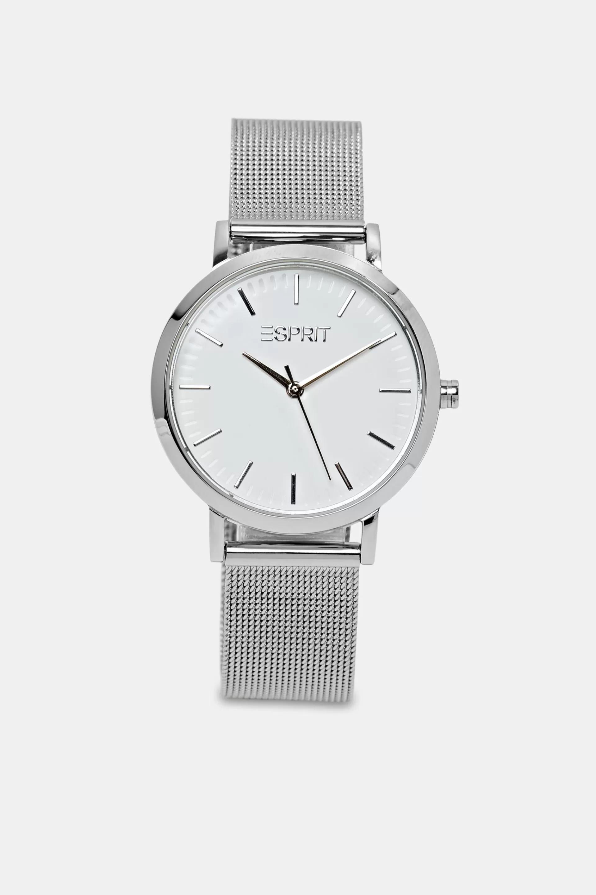 Edelstahl-Uhr mit Mesh-Armband-ESPRIT Store