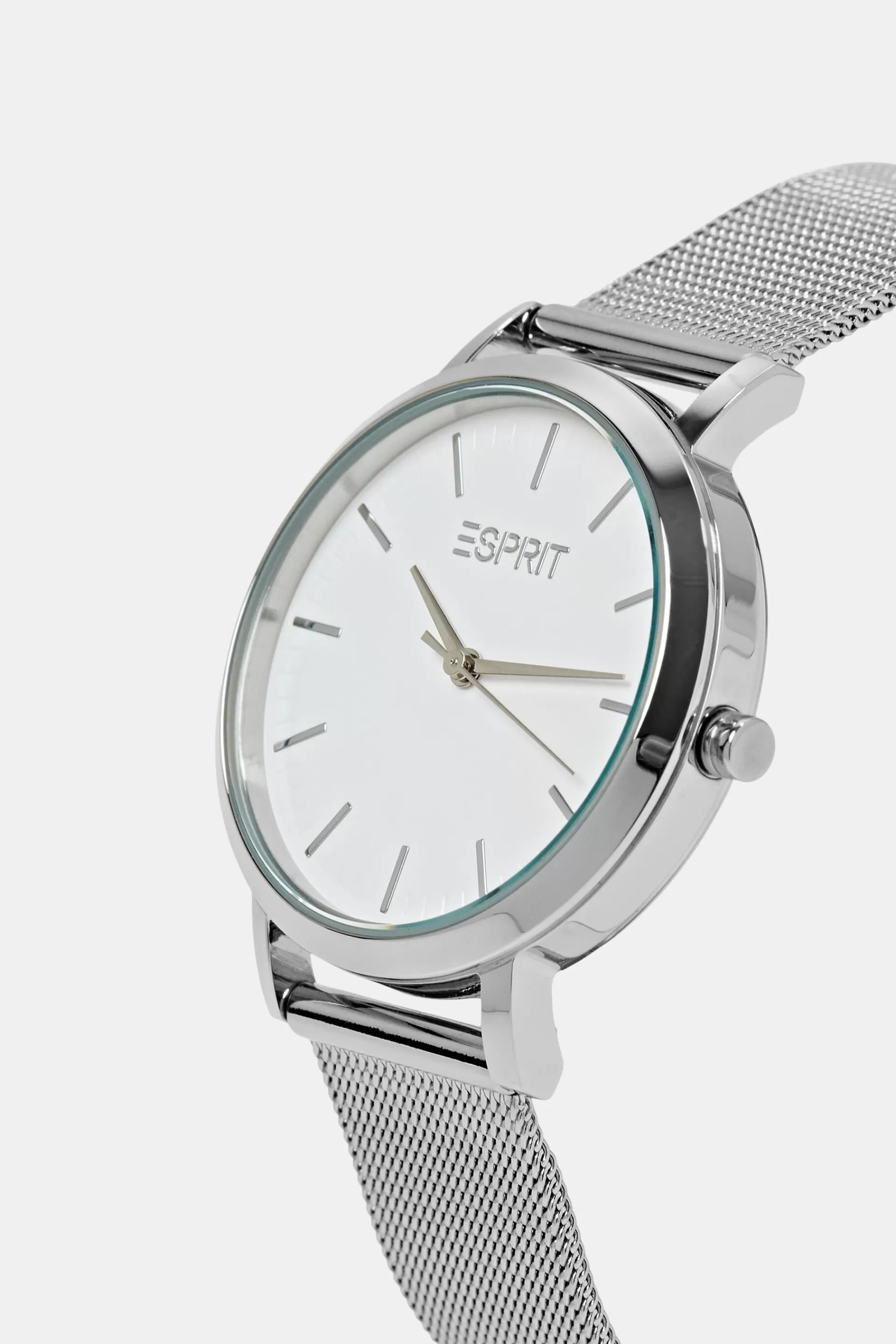 Edelstahl-Uhr mit Mesh-Armband-ESPRIT Store