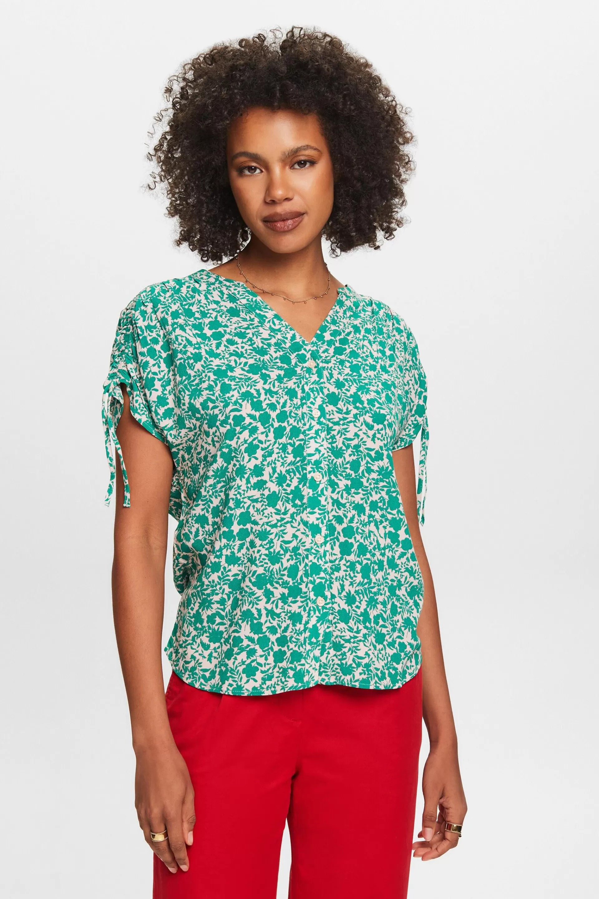 Floral gemusterte Bluse, LENZING™ ECOVERO™-ESPRIT Discount