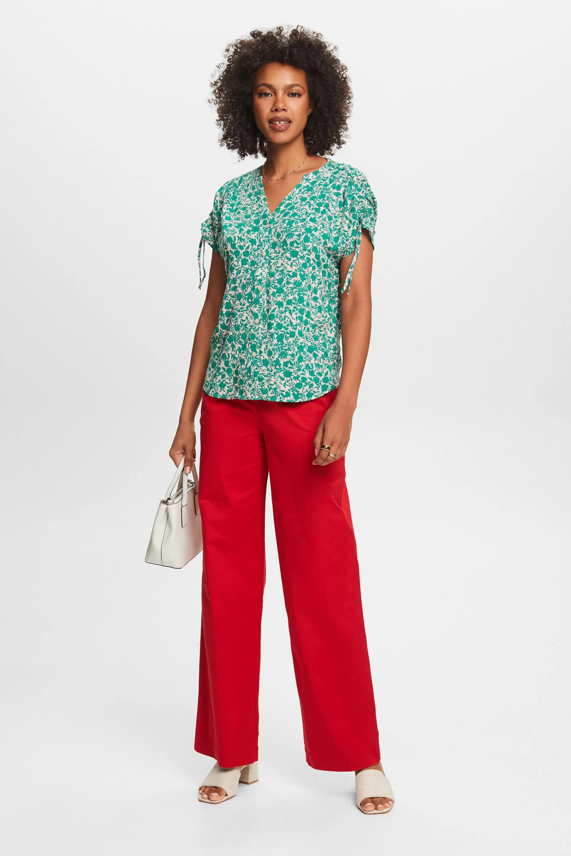 Floral gemusterte Bluse, LENZING™ ECOVERO™-ESPRIT Discount