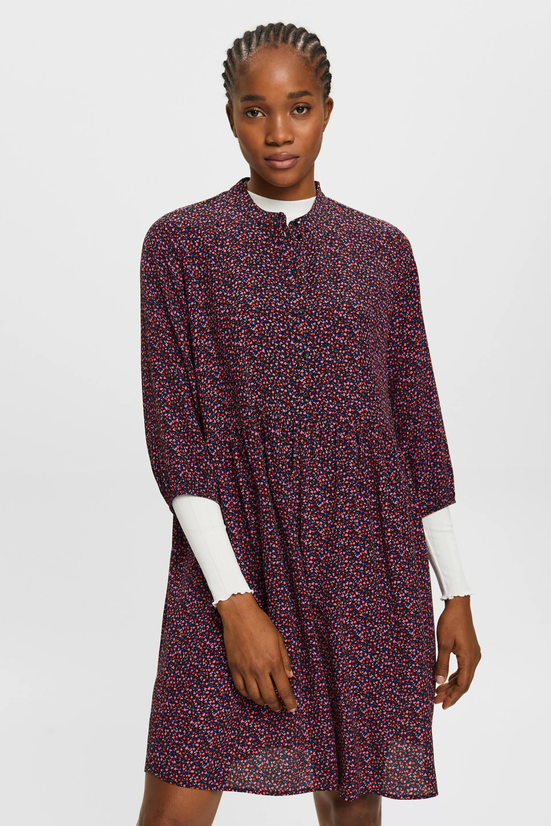 Florales Midikleid mit Knöpfen-ESPRIT Flash Sale