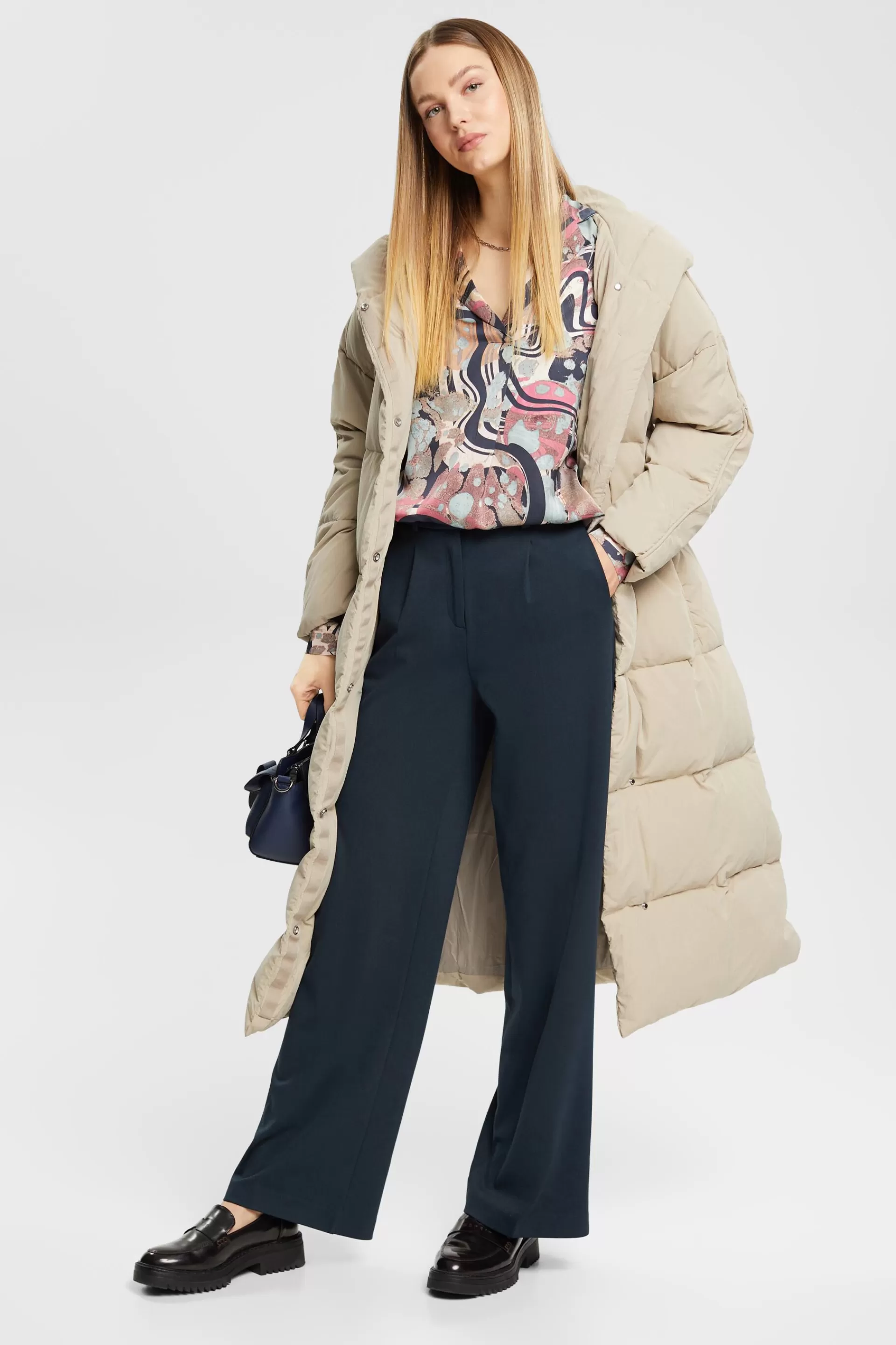 Gemusterte Bluse in Satinoptik-ESPRIT Outlet