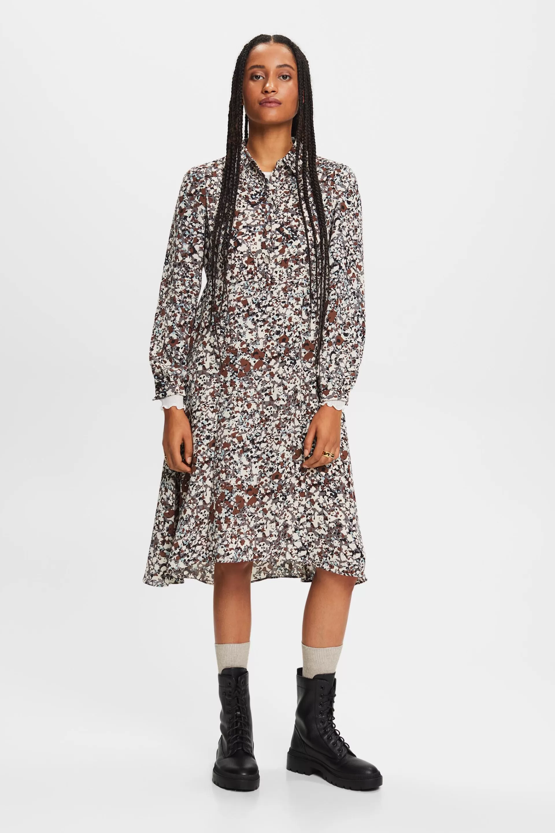 Gemustertes Hemdblusenkleid-ESPRIT Shop