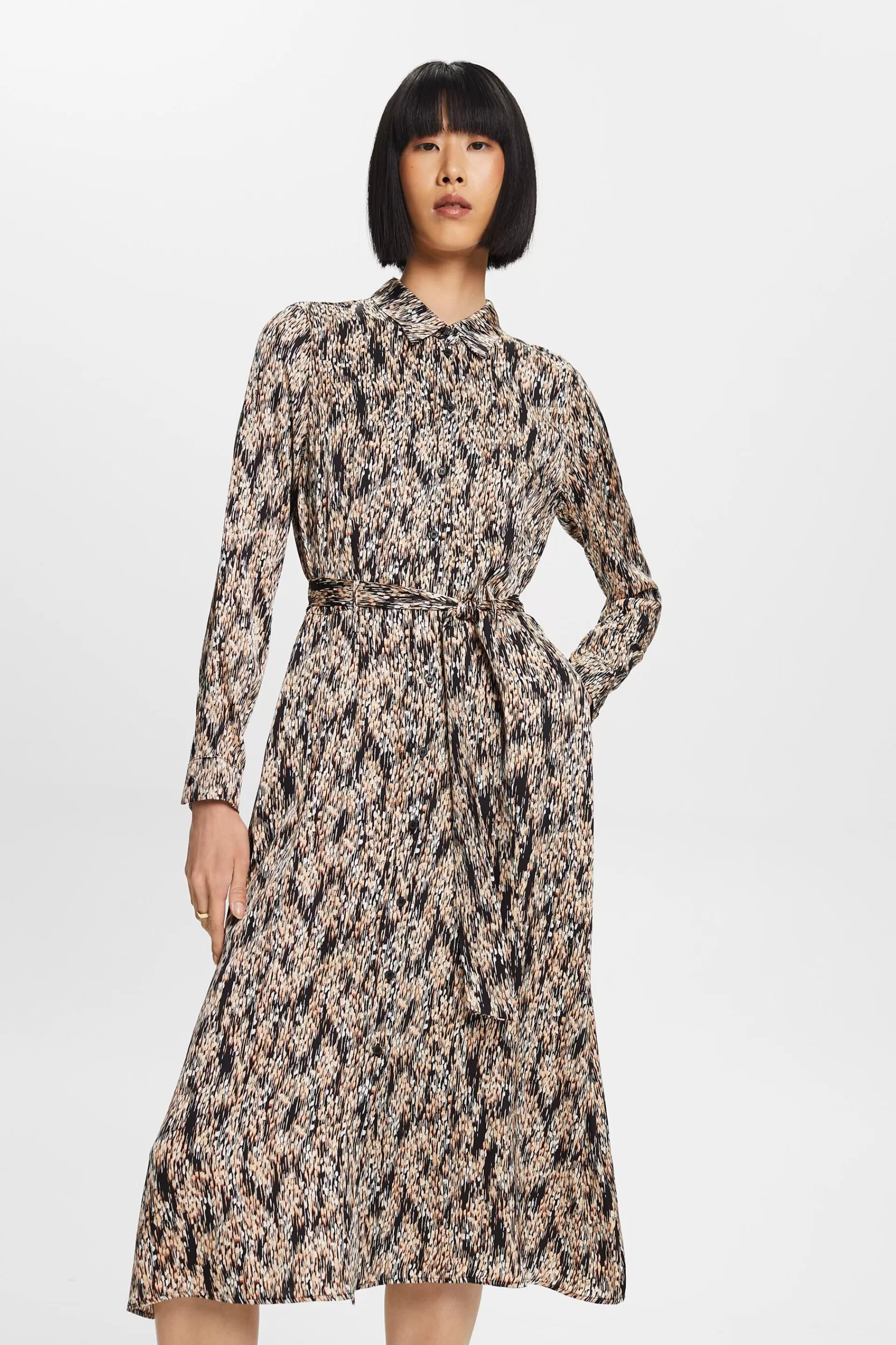 Gemustertes Kleid in Satinoptik-ESPRIT Best