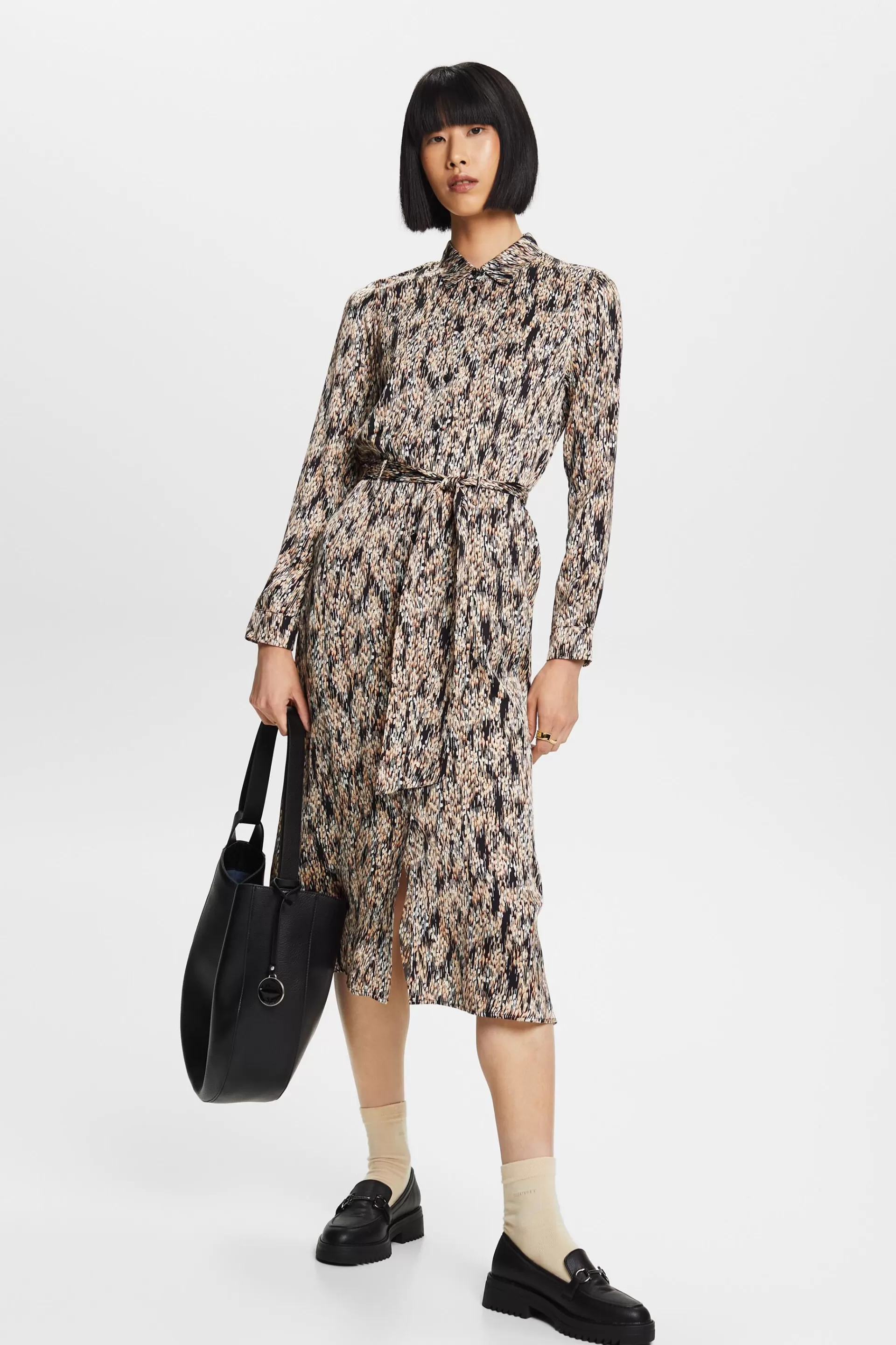 Gemustertes Kleid in Satinoptik-ESPRIT Best
