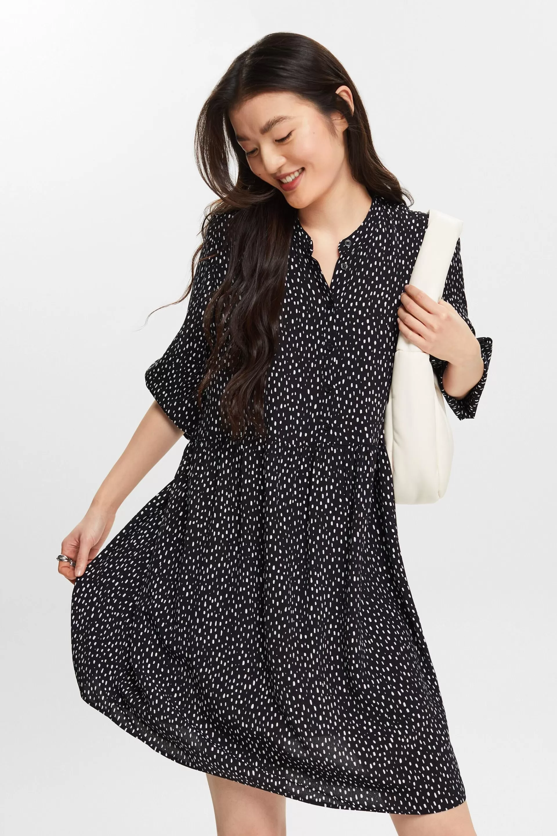 Gemustertes Kleid, LENZING™ ECOVERO™-ESPRIT Cheap
