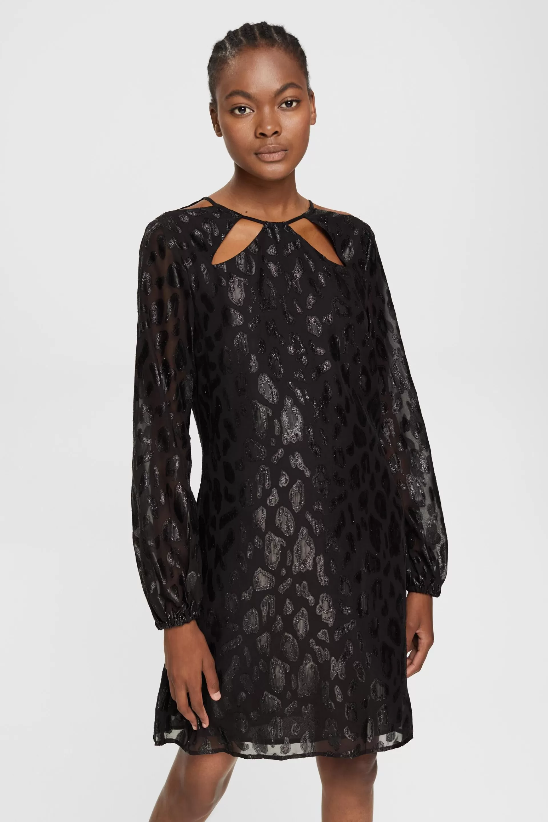 Gemustertes Kleid mit Glitzereffekt-ESPRIT Cheap