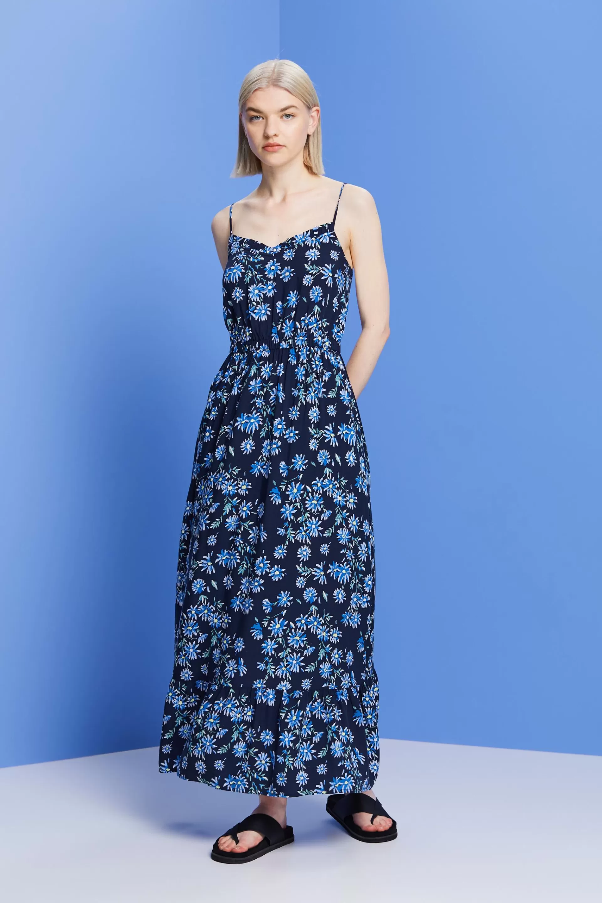 Gemustertes Maxikleid, LENZING™ ECOVERO™-ESPRIT Store