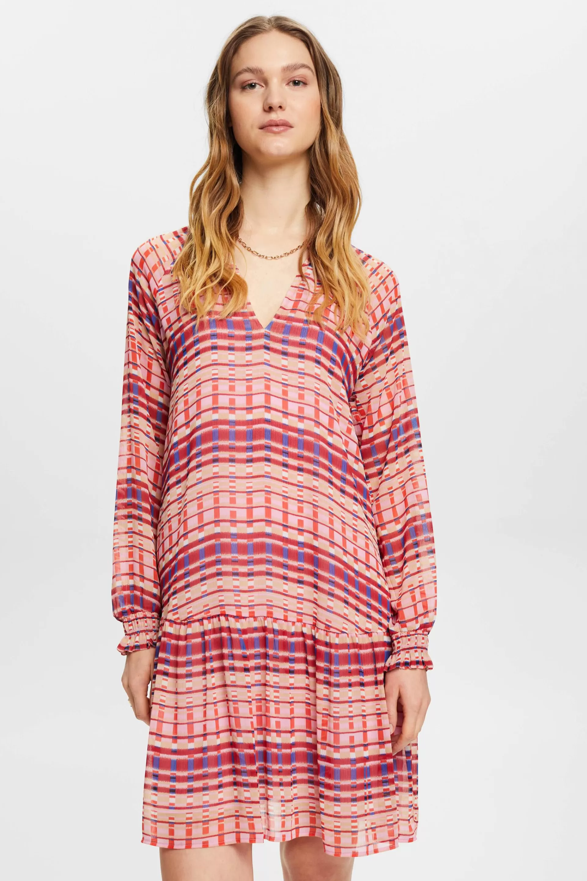 Gemustertes Midikleid aus Chiffon-ESPRIT Flash Sale