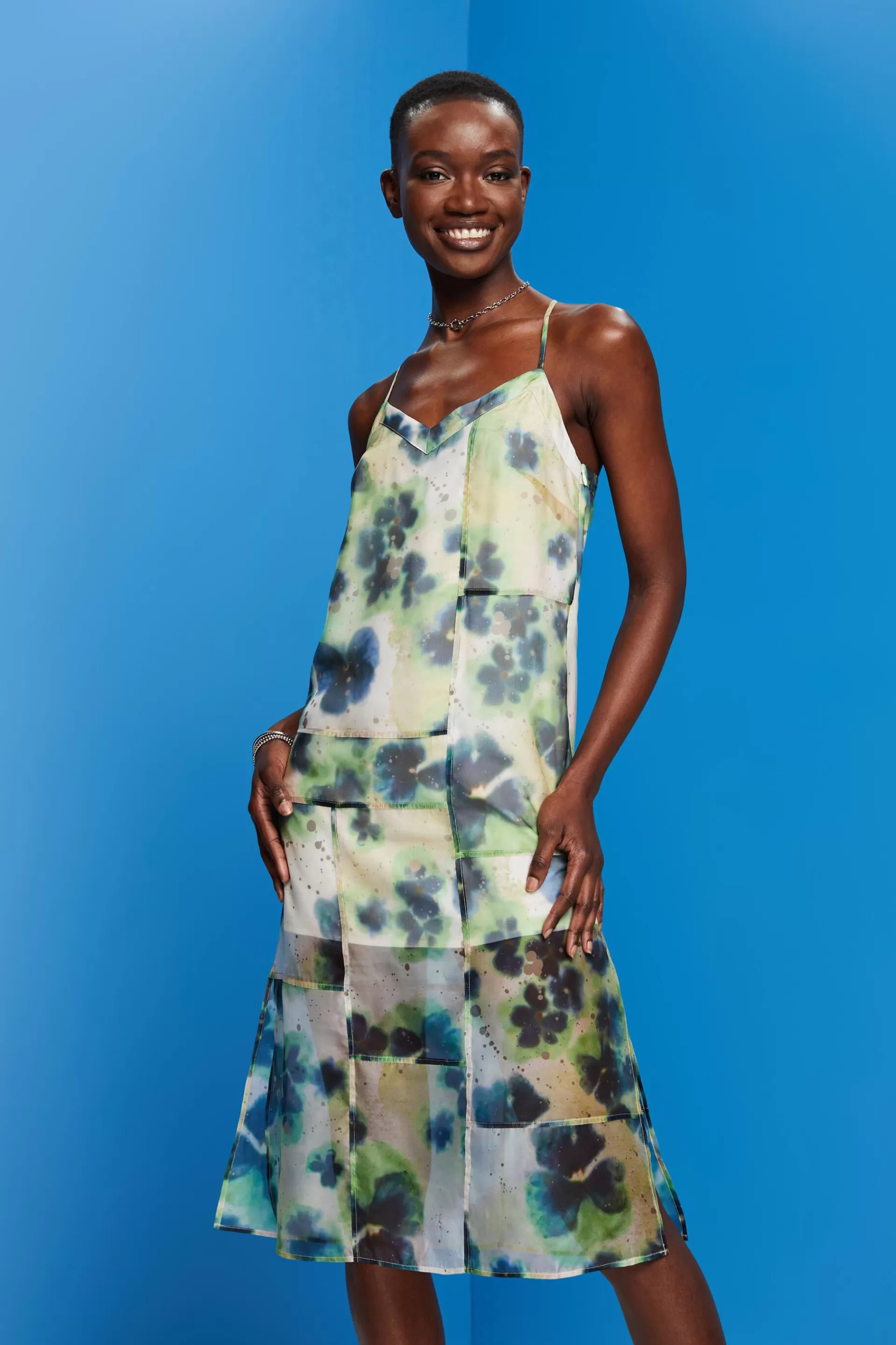 Gemustertes Midikleid aus Organza-ESPRIT Best Sale