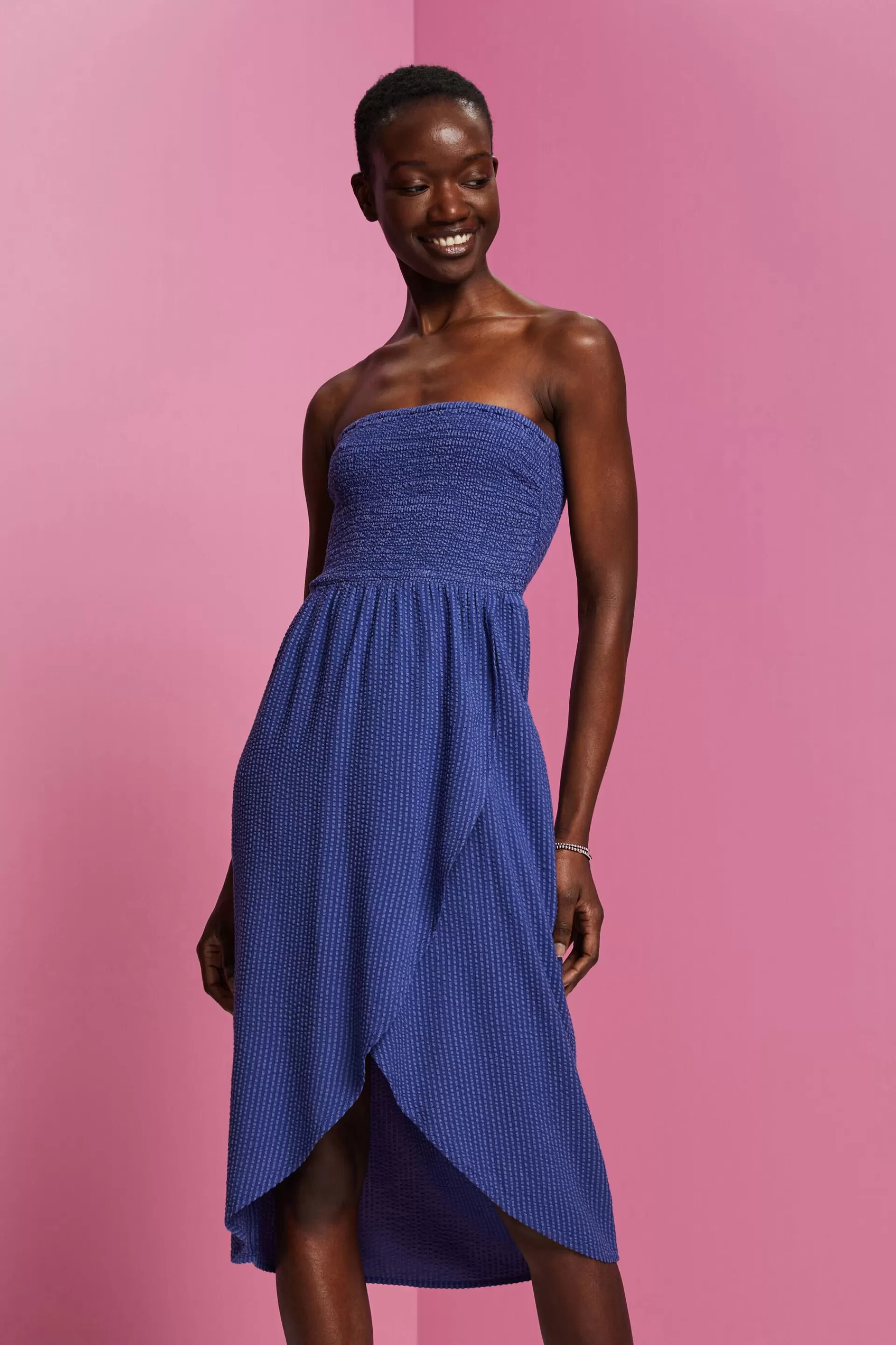 Gesmoktes Schlauchkleid in Midilänge-ESPRIT Best Sale