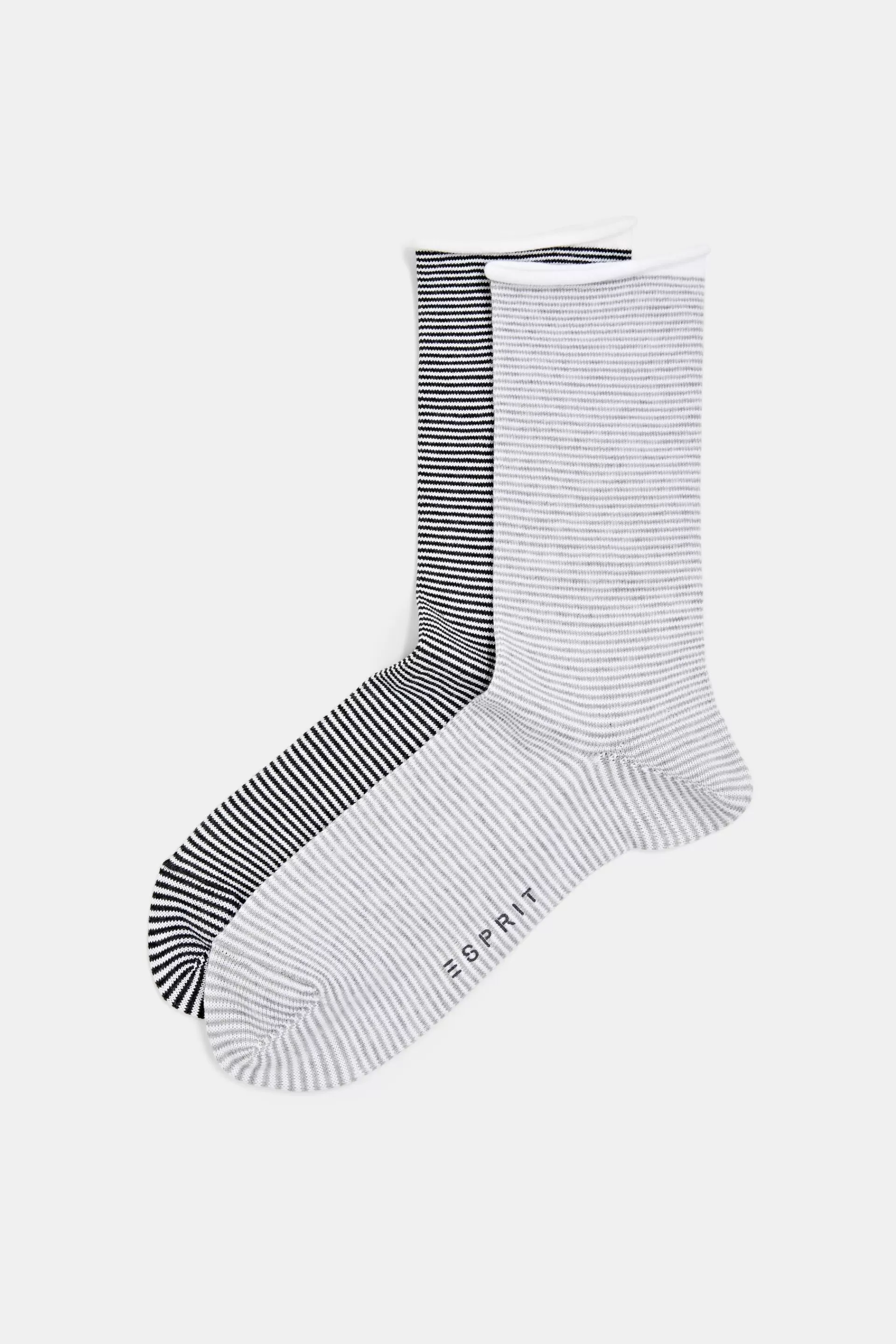 Gestreifte Socken mit Rollrand, Bio-Baumwolle-ESPRIT Cheap