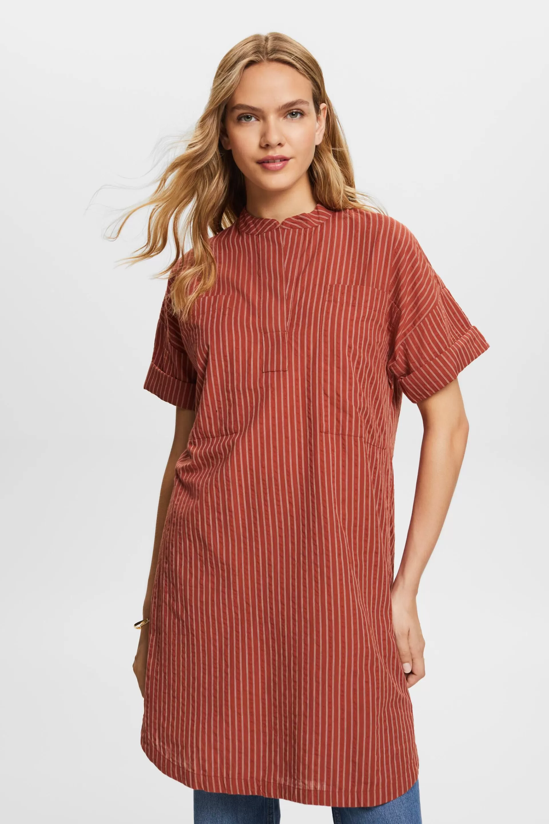Gestreiftes Mini-Hemdblusenkleid-ESPRIT Shop