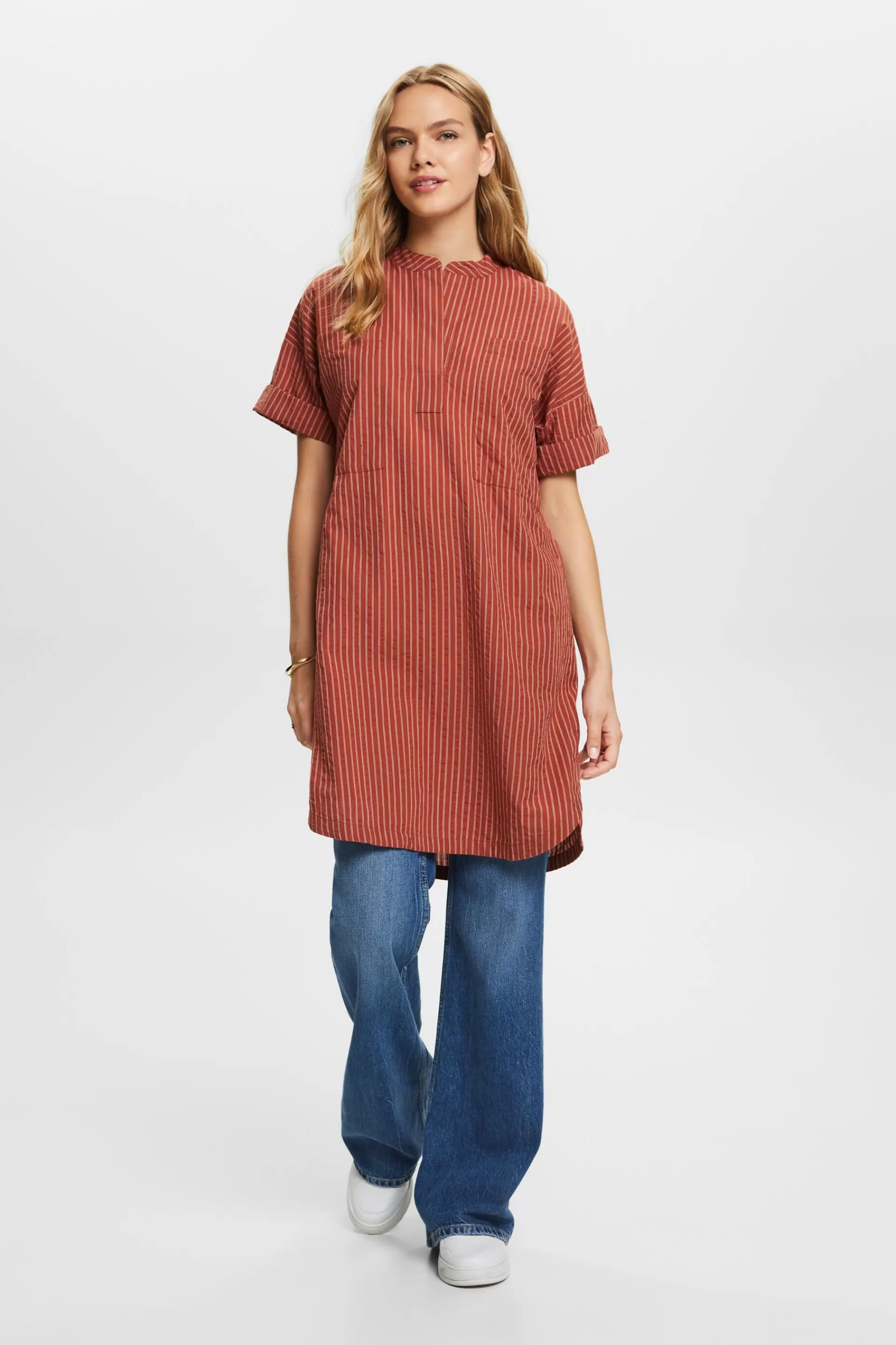 Gestreiftes Mini-Hemdblusenkleid-ESPRIT Shop