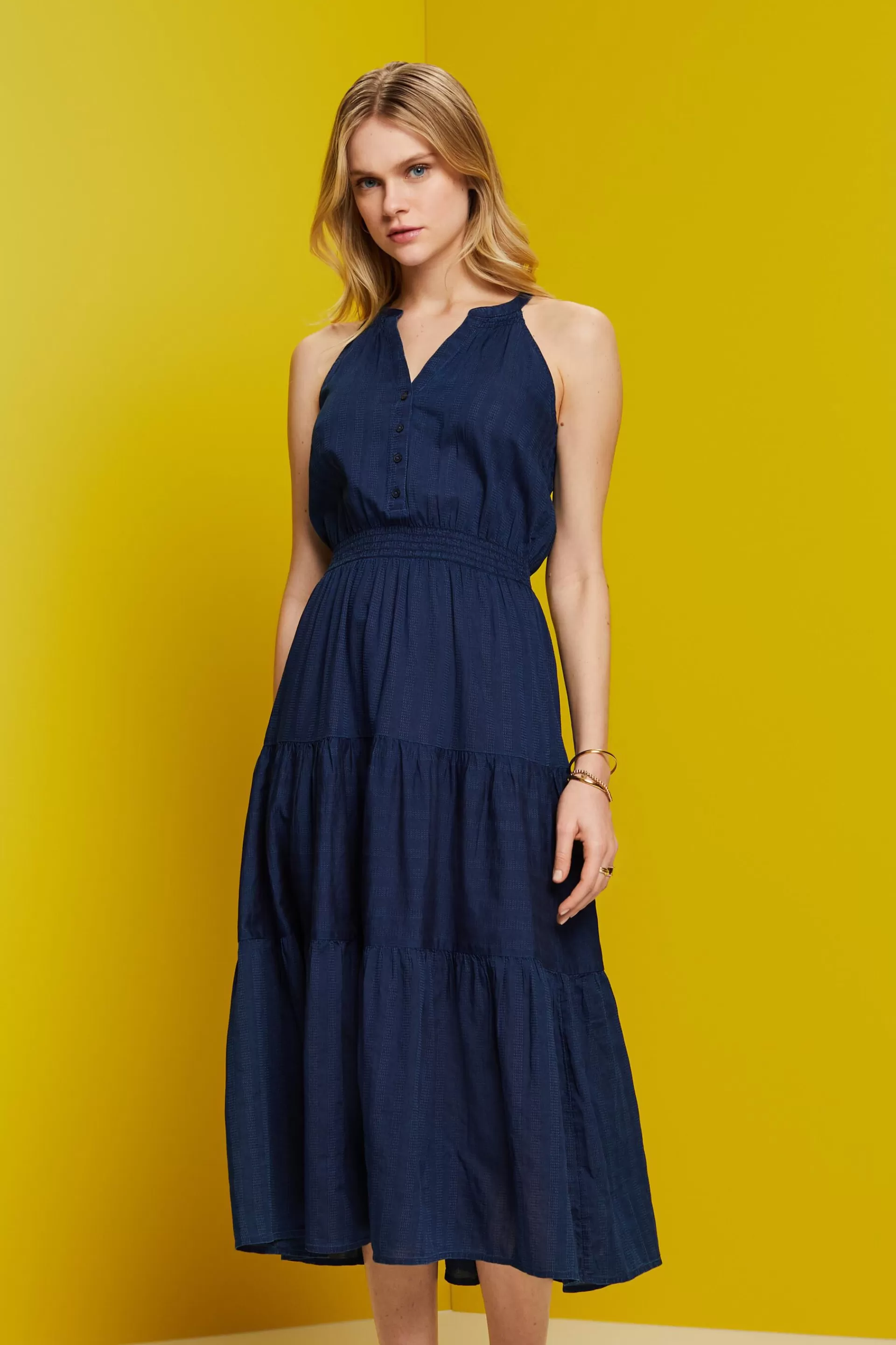 Gestuftes Midikleid aus Baumwolle-ESPRIT Best
