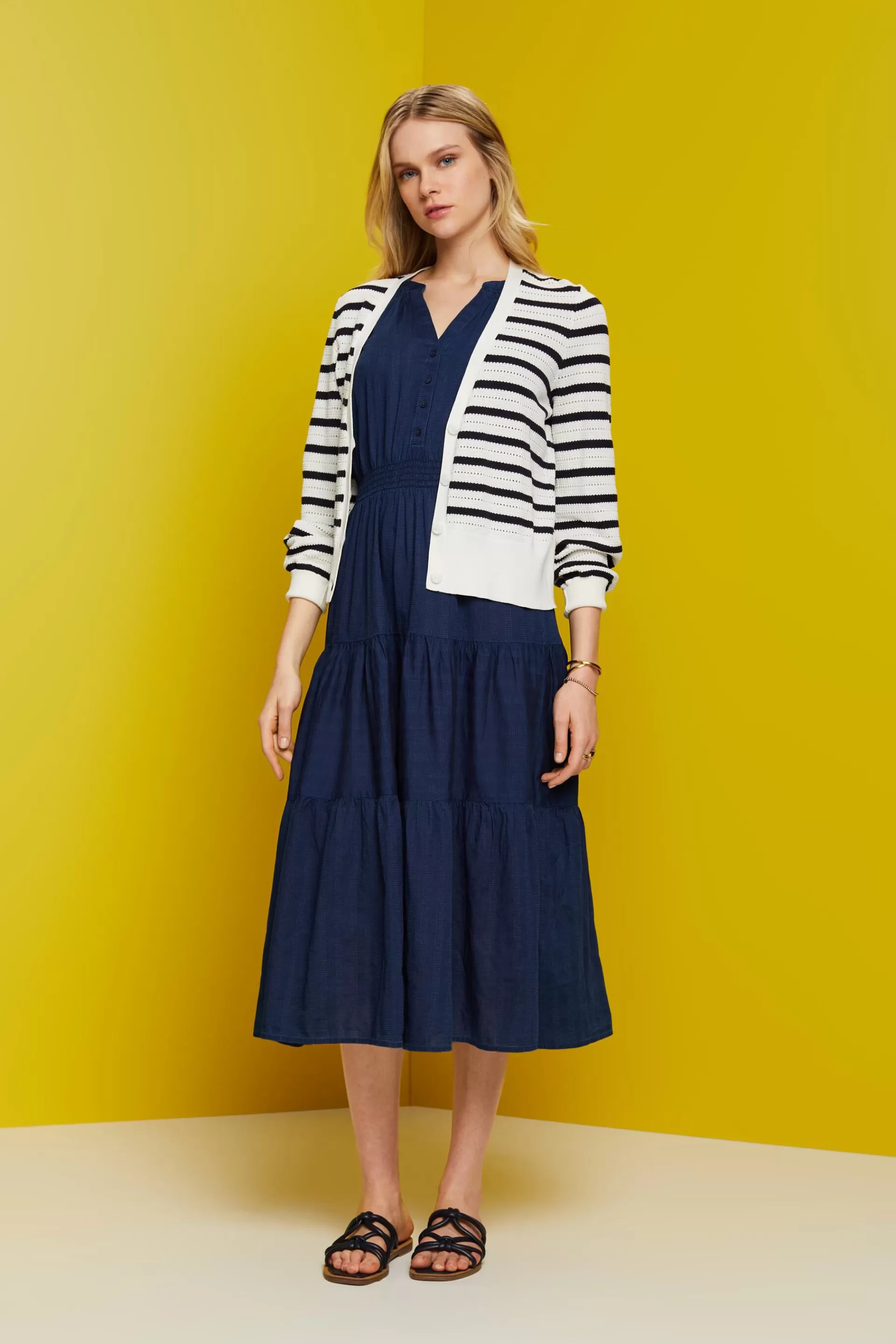 Gestuftes Midikleid aus Baumwolle-ESPRIT Best