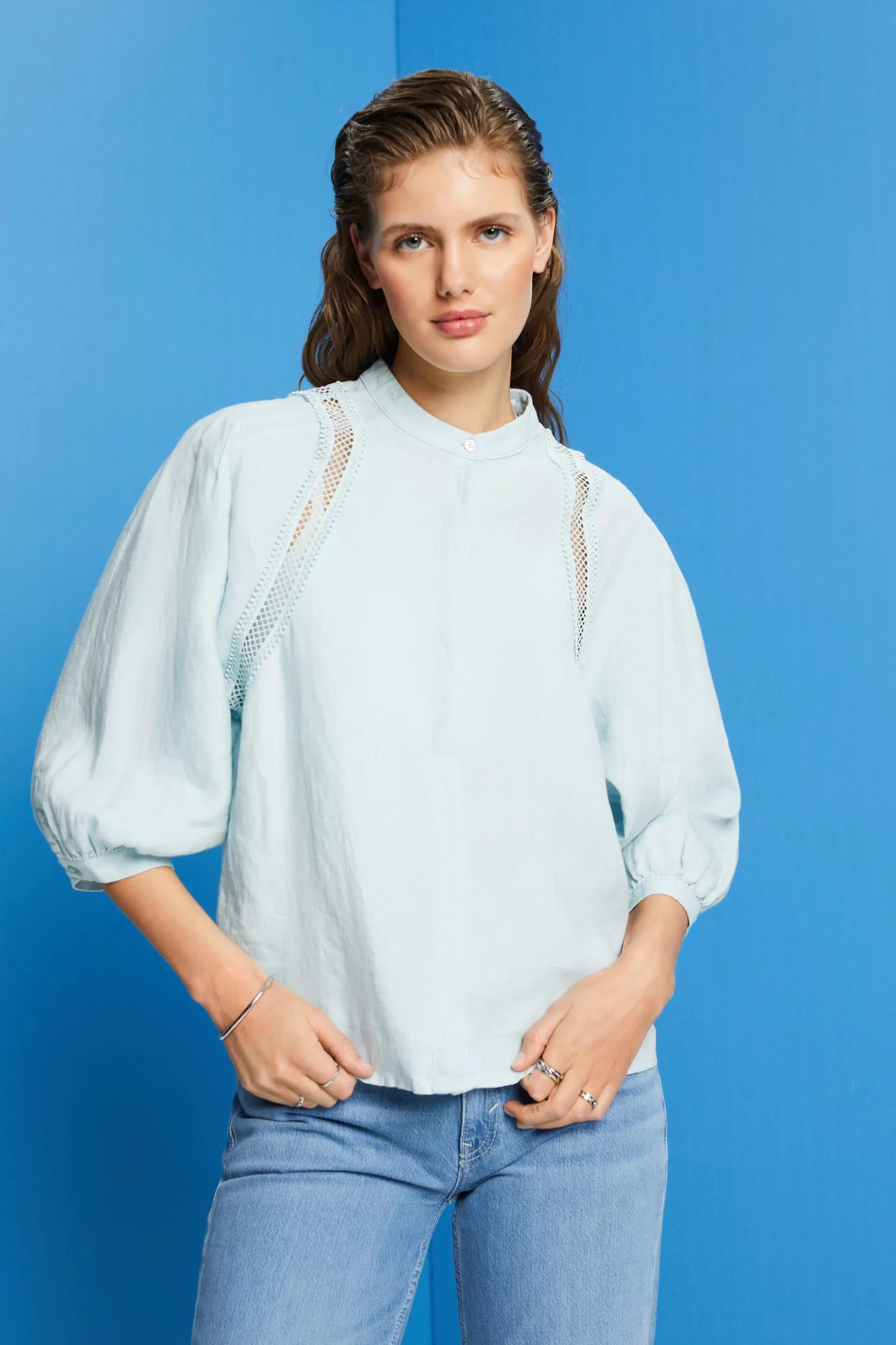 Gewebte Leinenbluse-ESPRIT Shop