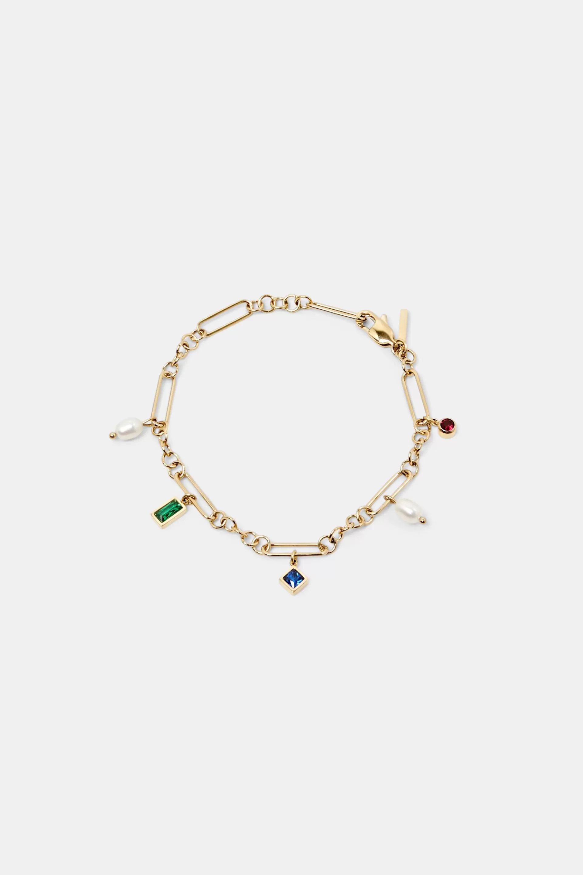 Gliederarmband mit Anhängern, Edelstahl-ESPRIT Clearance