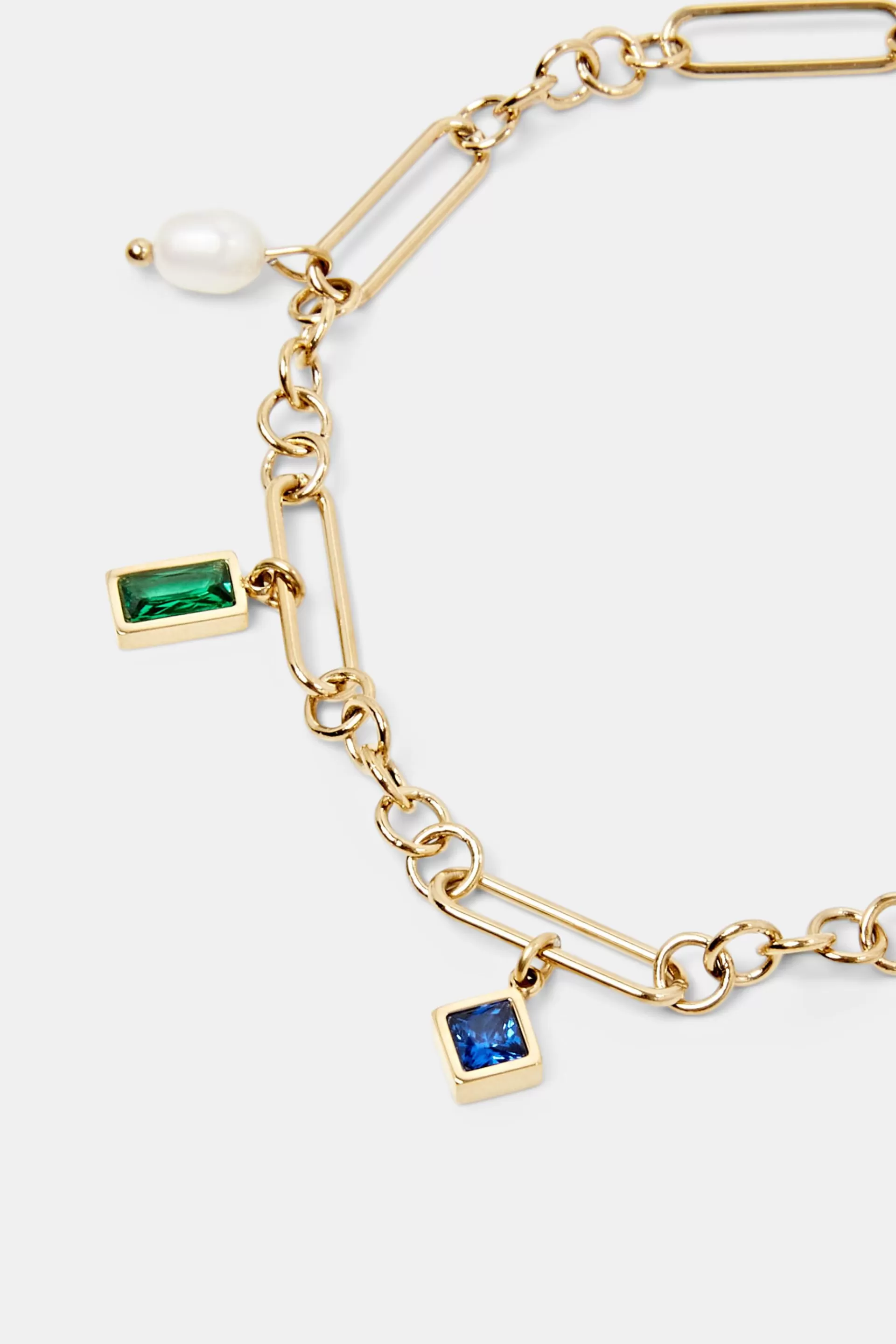 Gliederarmband mit Anhängern, Edelstahl-ESPRIT Clearance