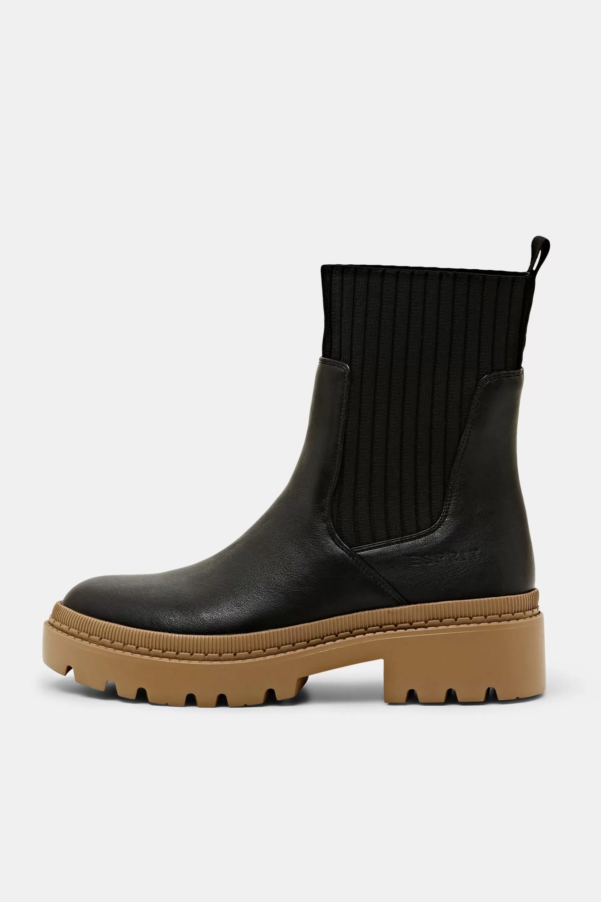 Grobe Boots in Lederoptik-ESPRIT Hot