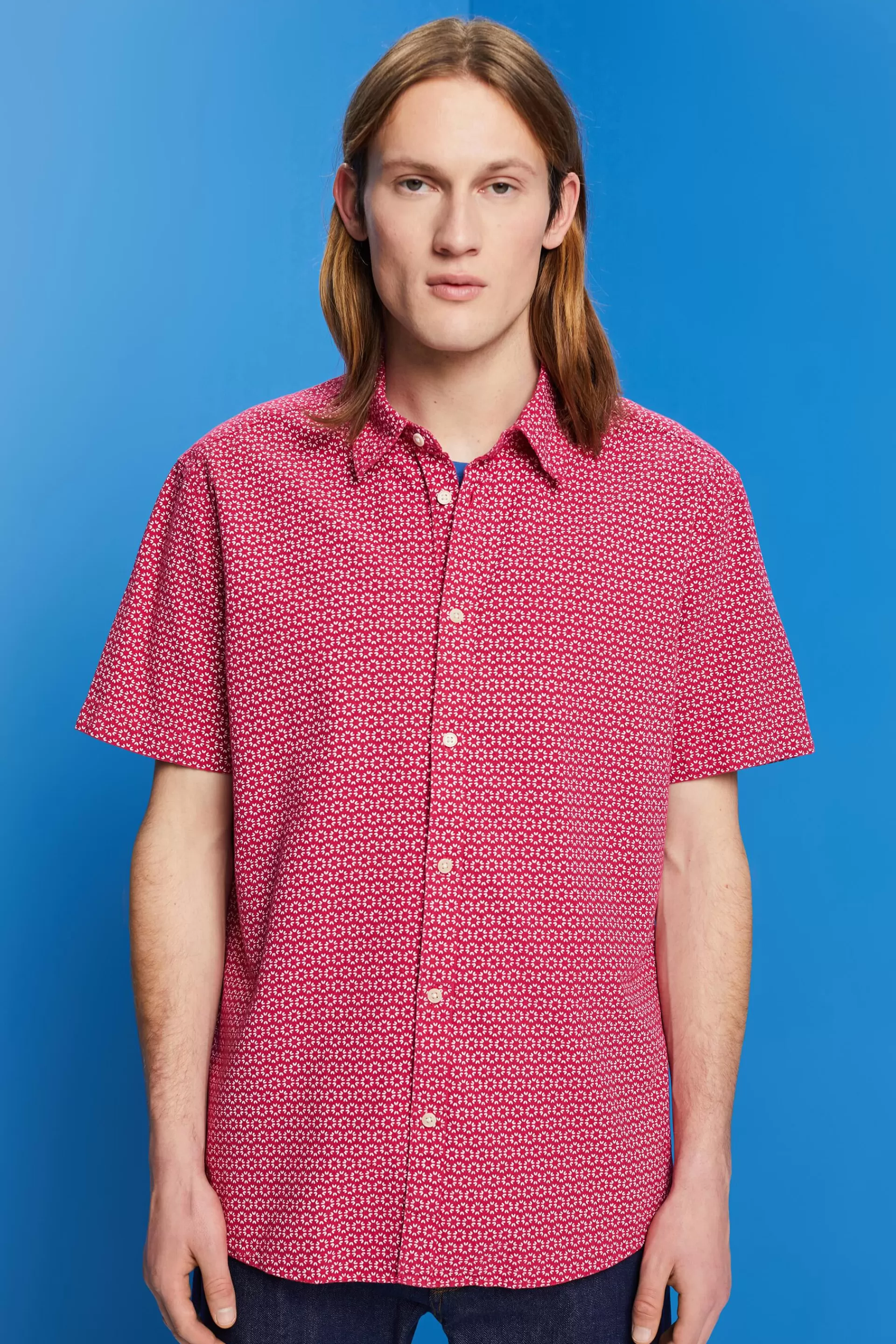 Hemd aus Leinenmix mit Print-ESPRIT Fashion